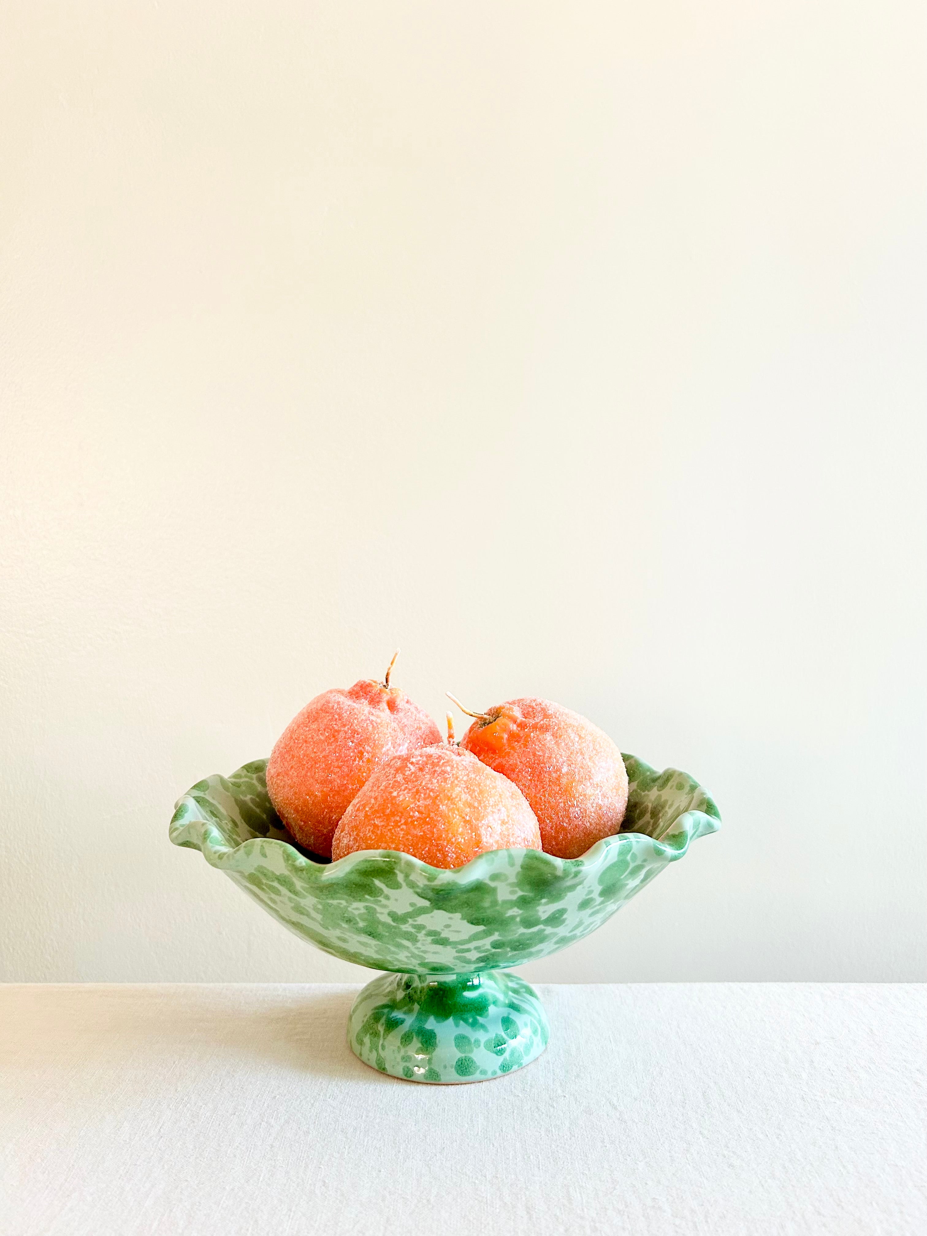 Pompeii Scalloped Compote - Jade - 9"