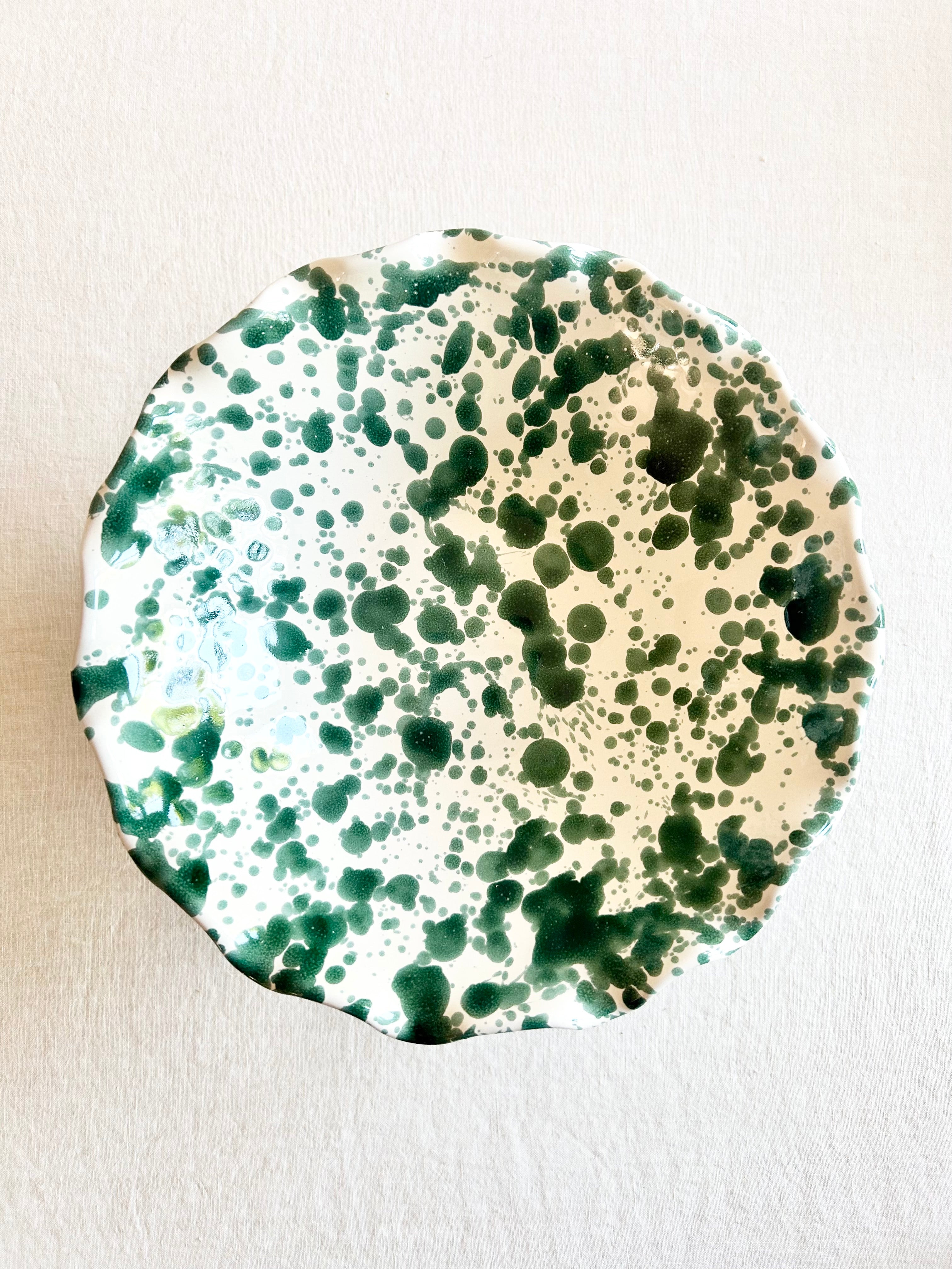 Pompeii Scalloped Compote - Forest - 9"