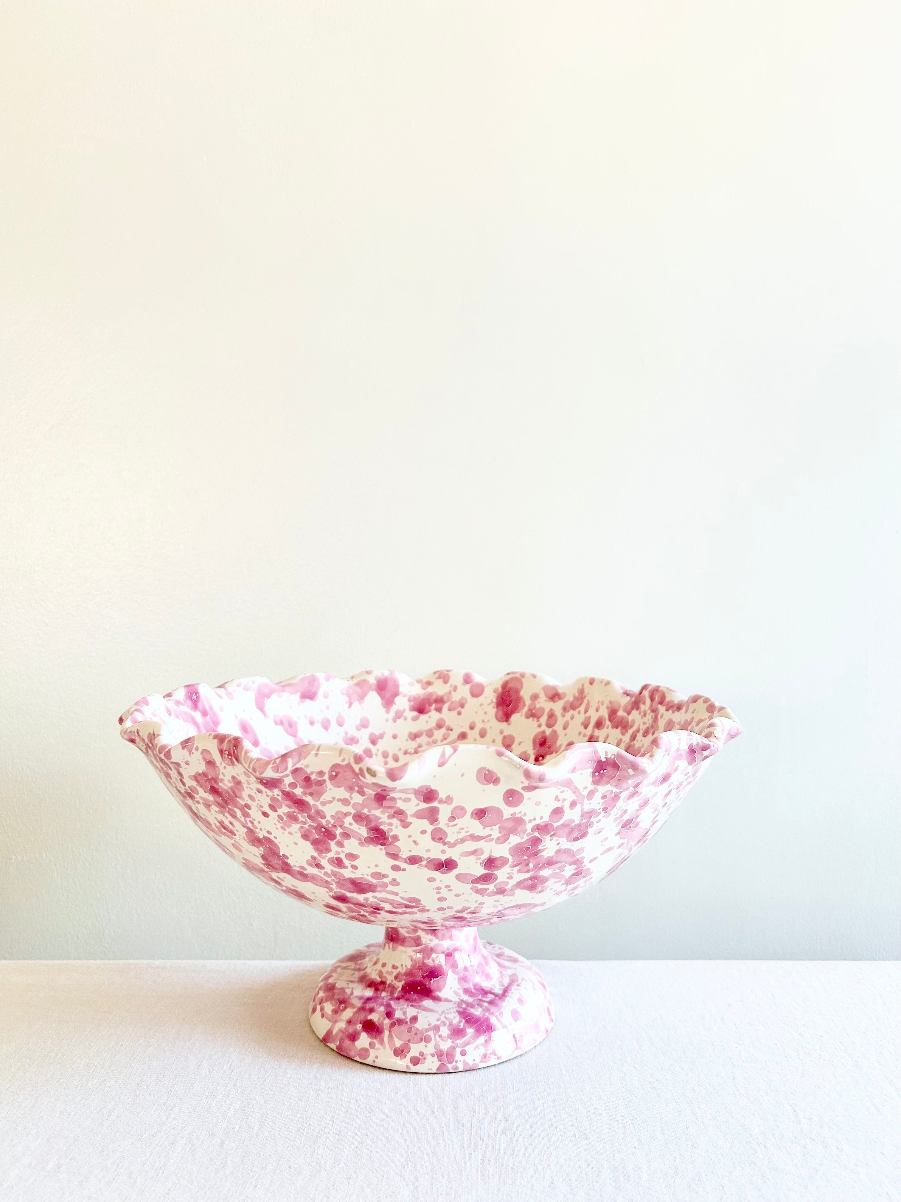 Pompeii Scalloped Compote - Peony - 13"