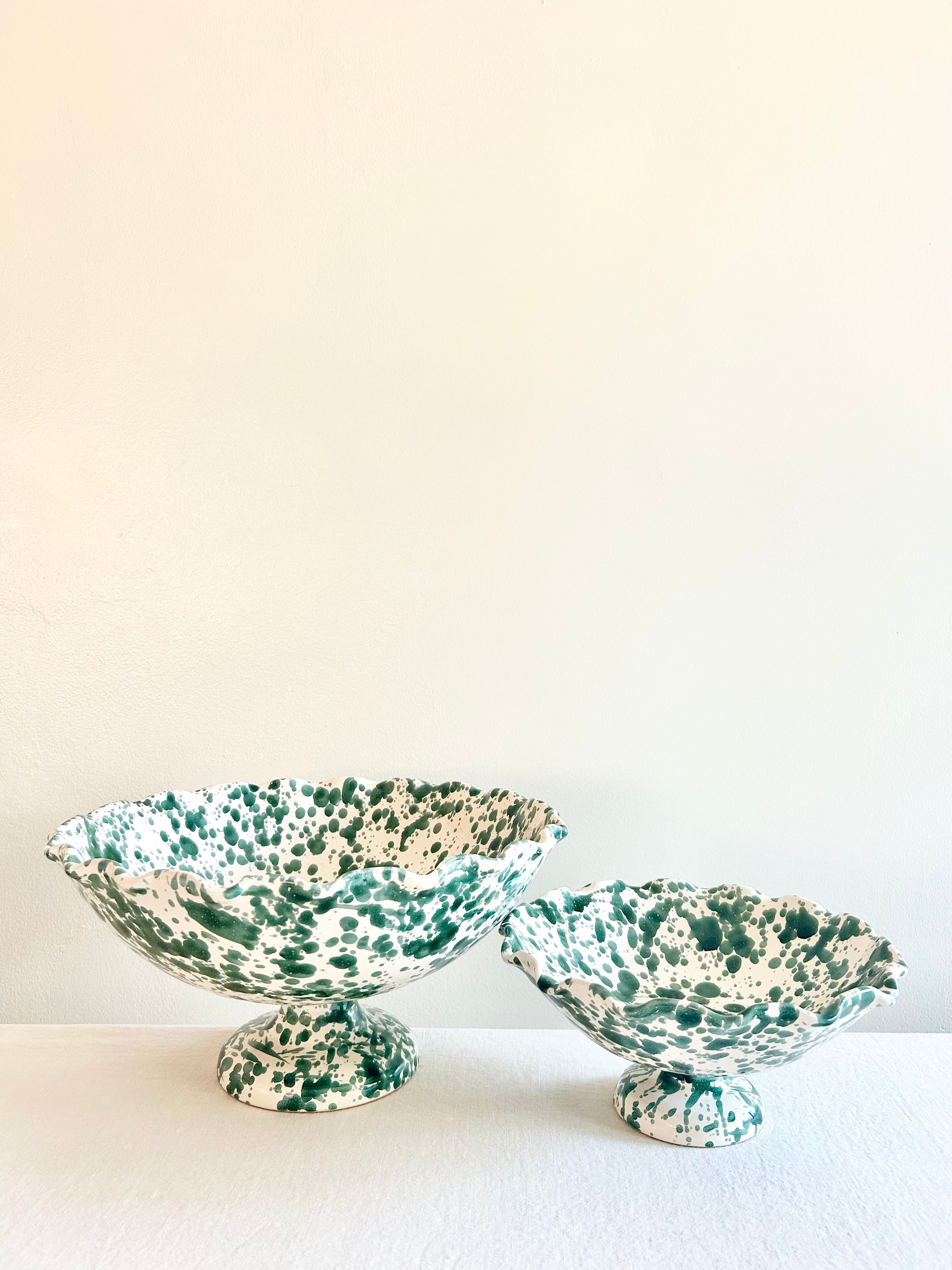 Pompeii Scalloped Compote - Forest - 9"