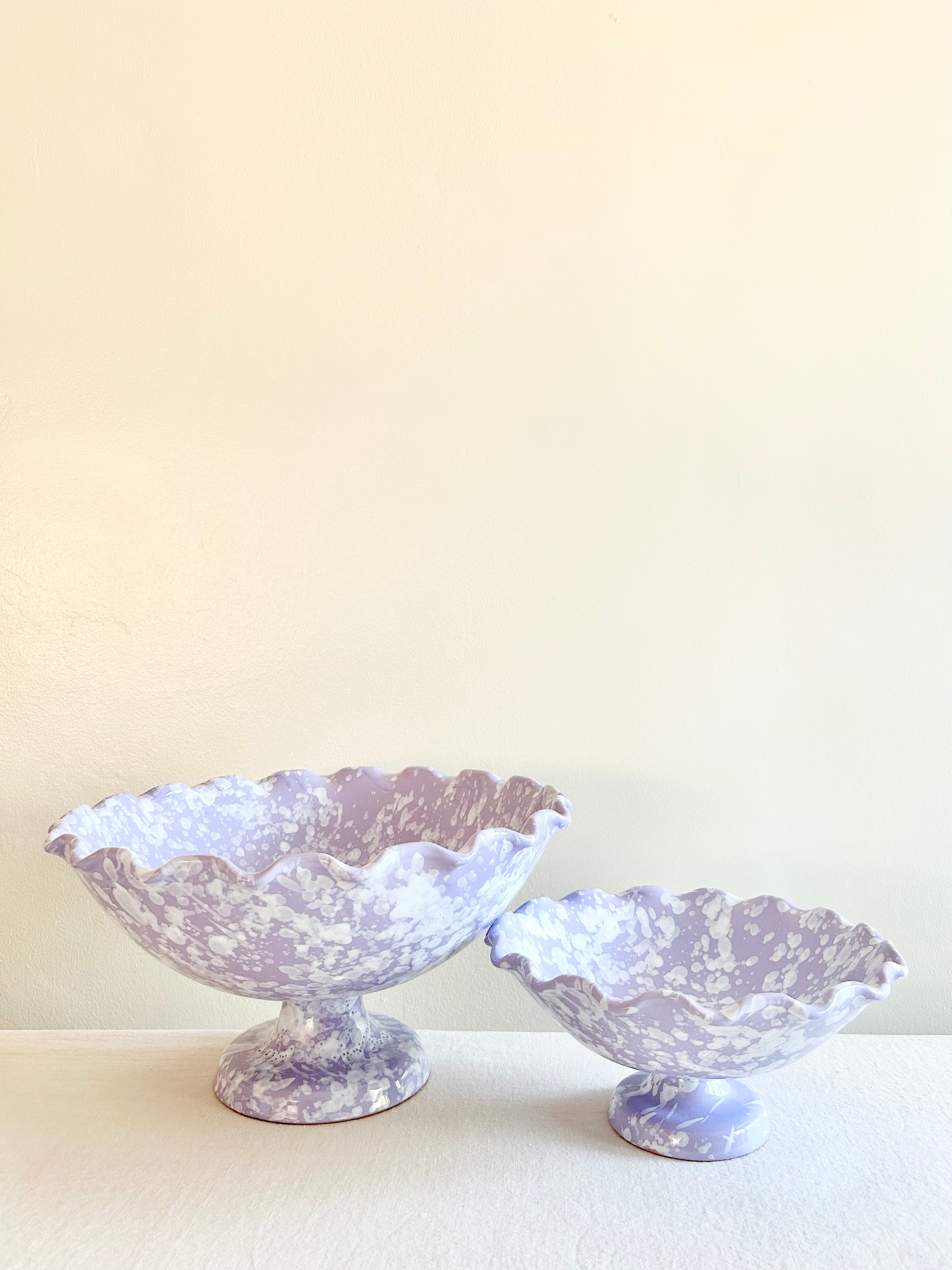Pompeii Scalloped Compote - Lavande -  13"