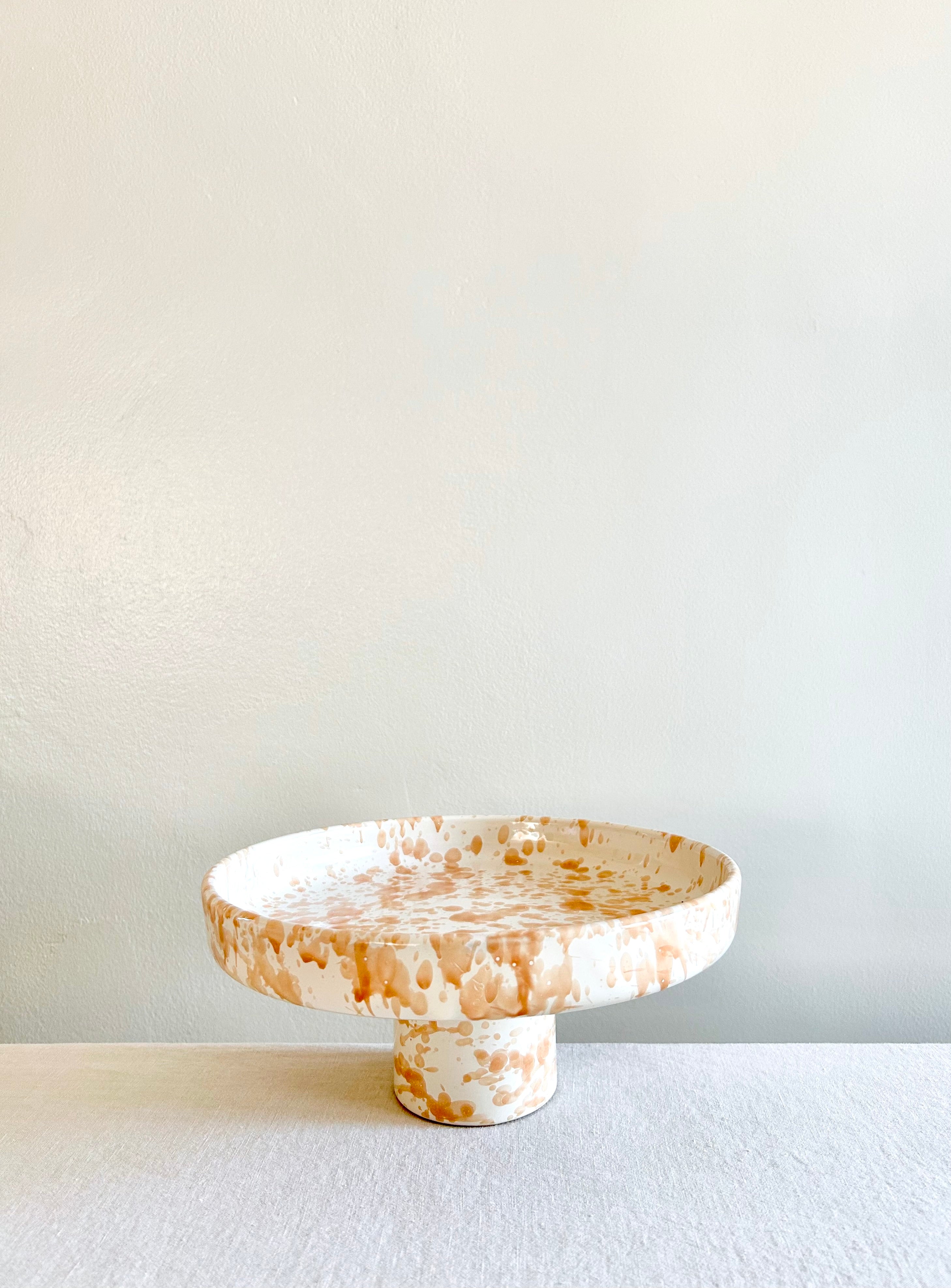 Pompeii Footed Cake Plate - Natural - 10"