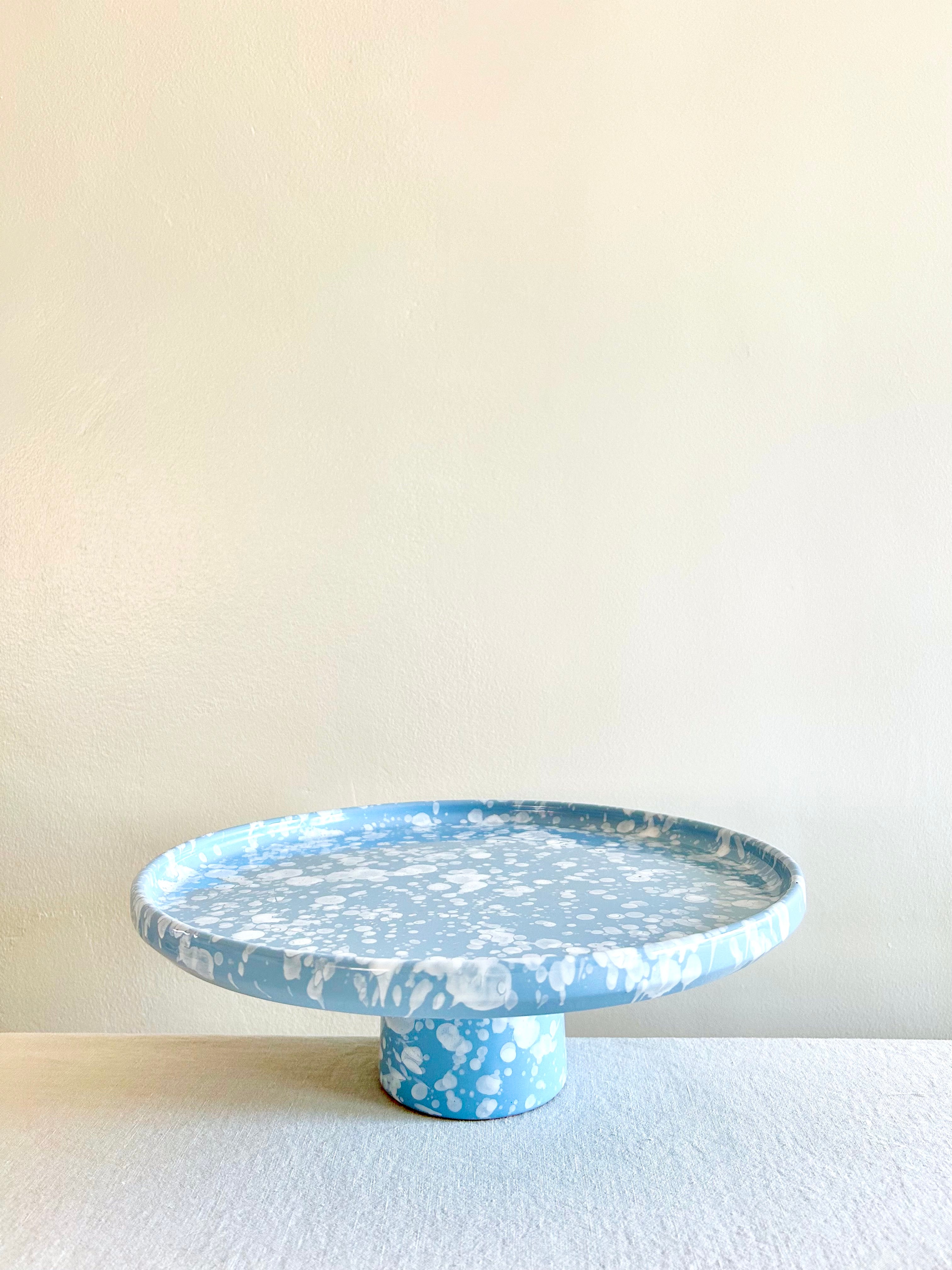 Pompeii Footed Cake Plate -  Sky - 12.5"