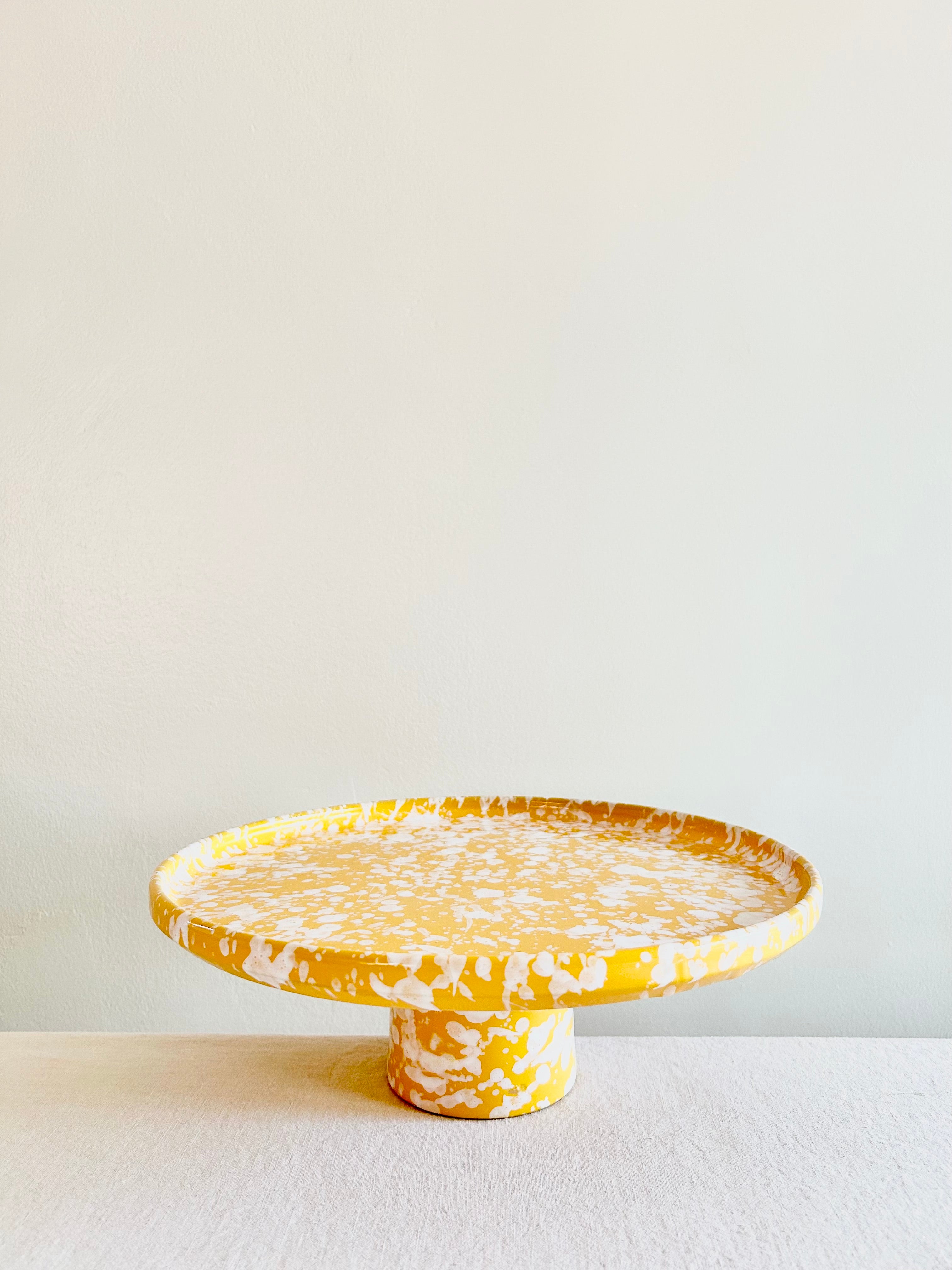 Pompeii Footed Cake Plate - Yolk - 12.5"