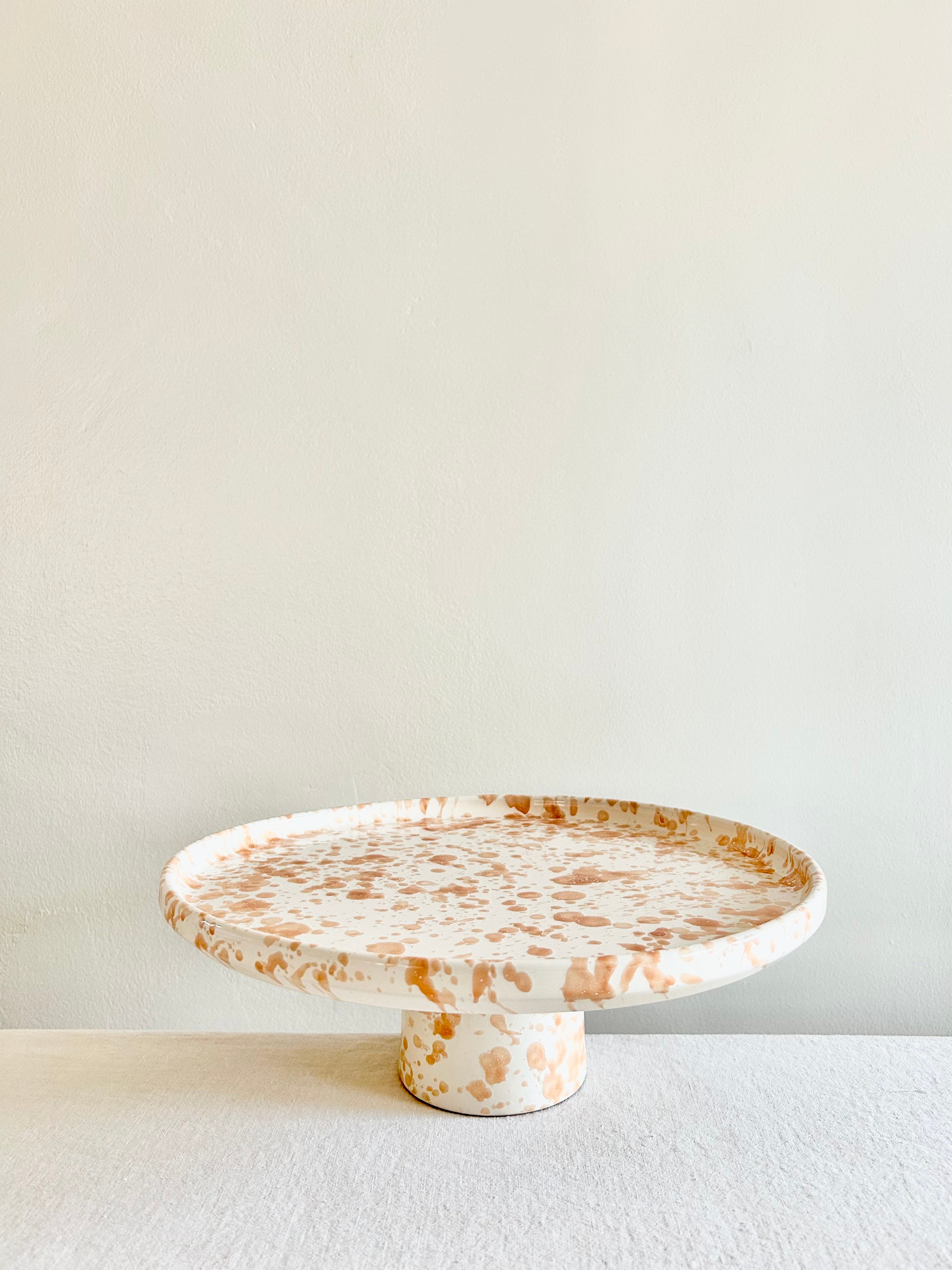 Pompeii Footed Cake Plate - Natural - 12.5"