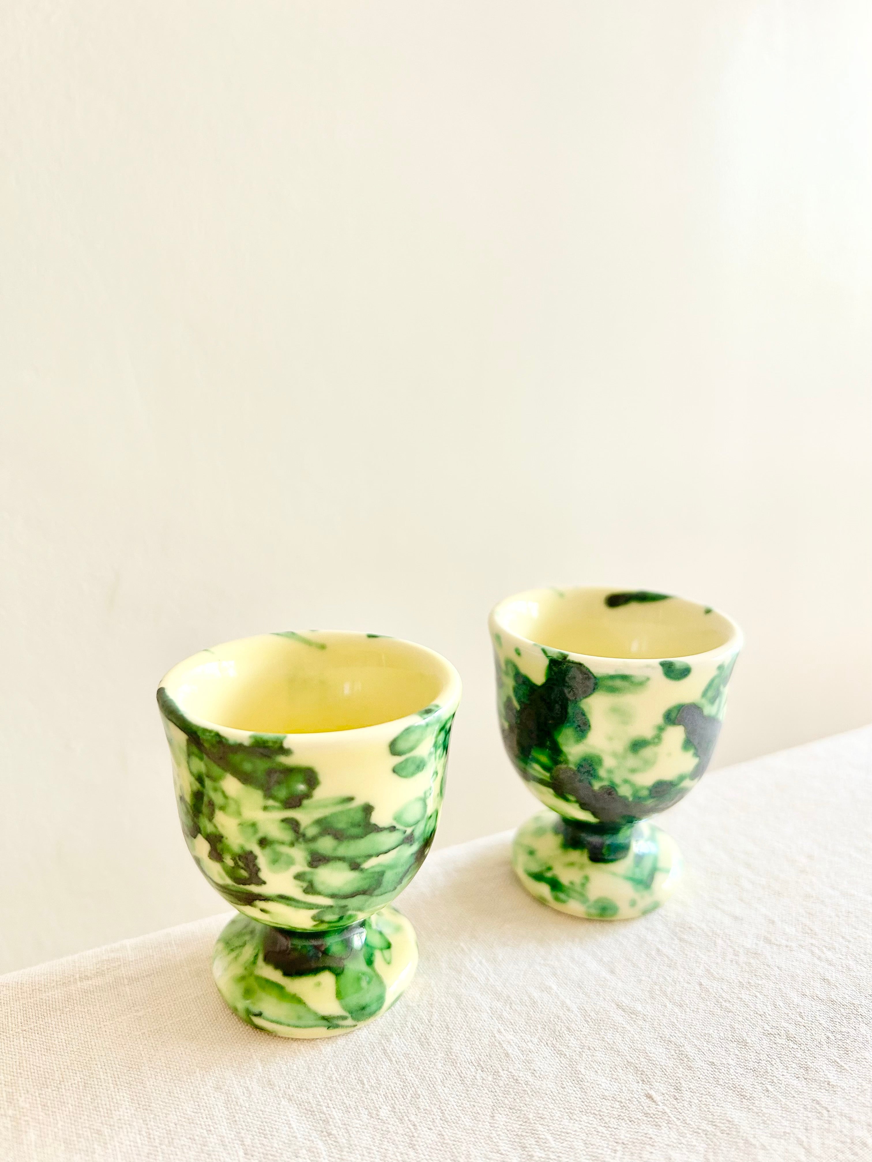 Pompeii Egg Cups S/2 - Emerald