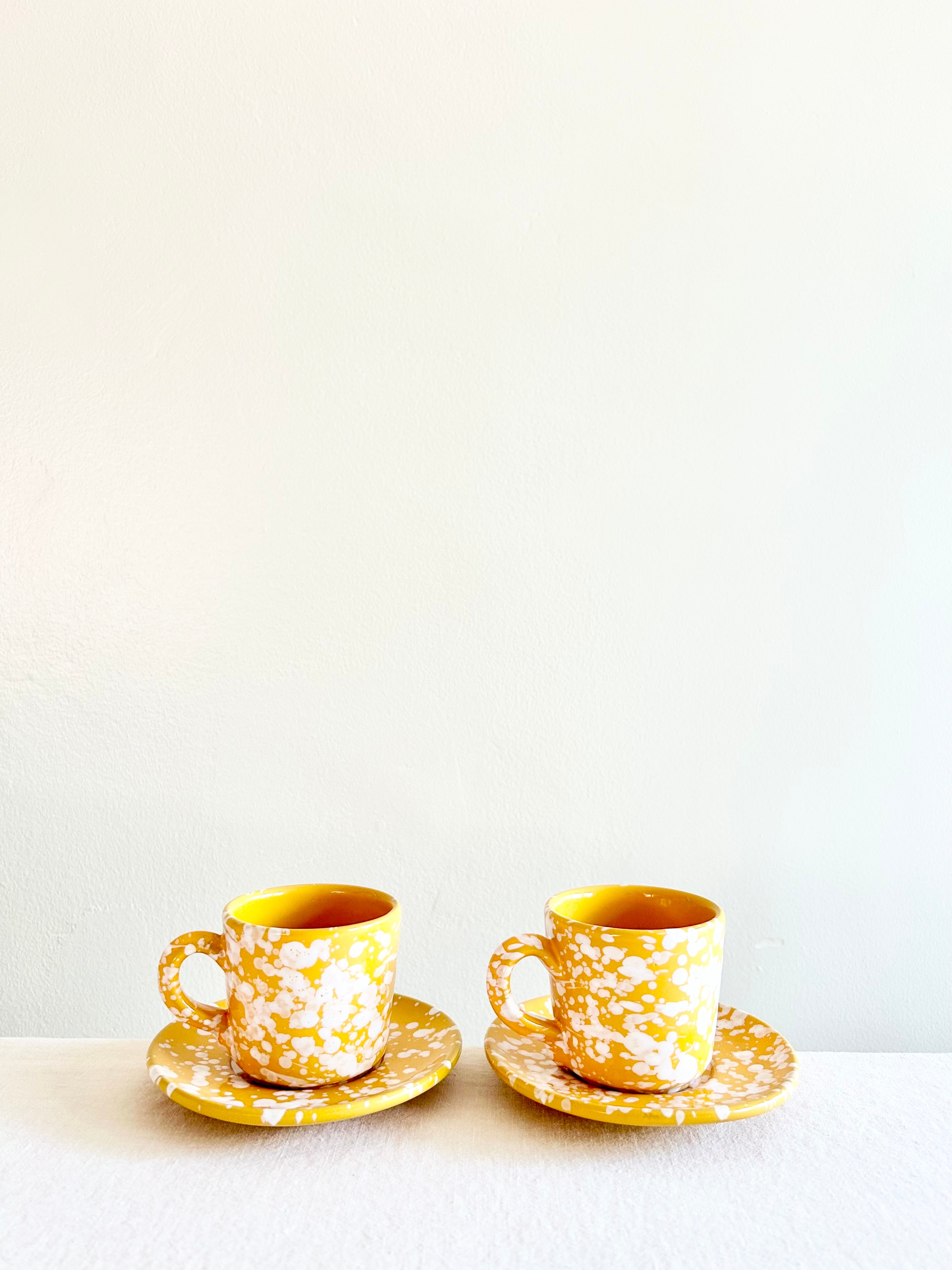 Pompeii Espresso Cup & Saucer - Yolk - S/2