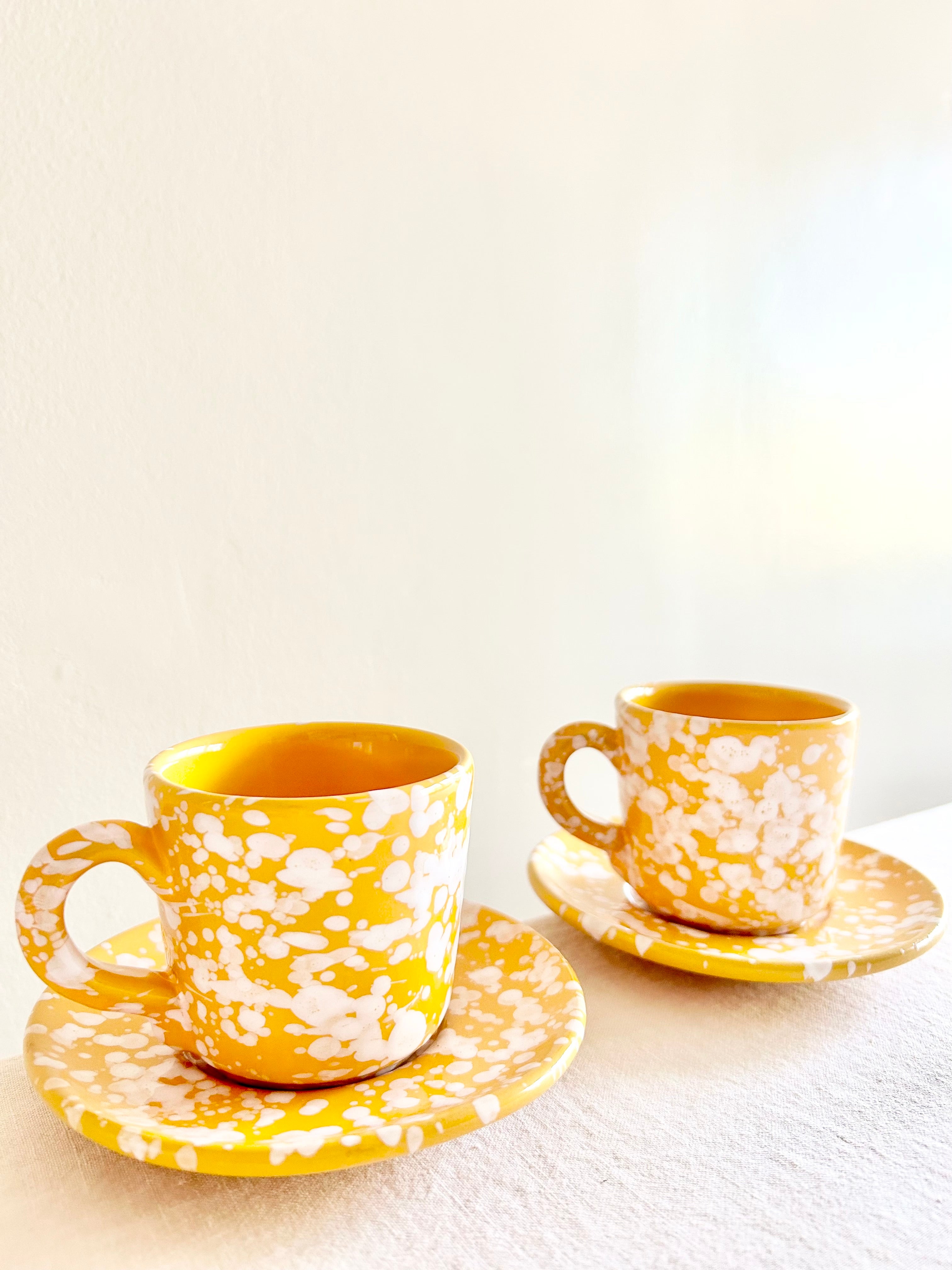 Pompeii Espresso Cup & Saucer - Yolk - S/2