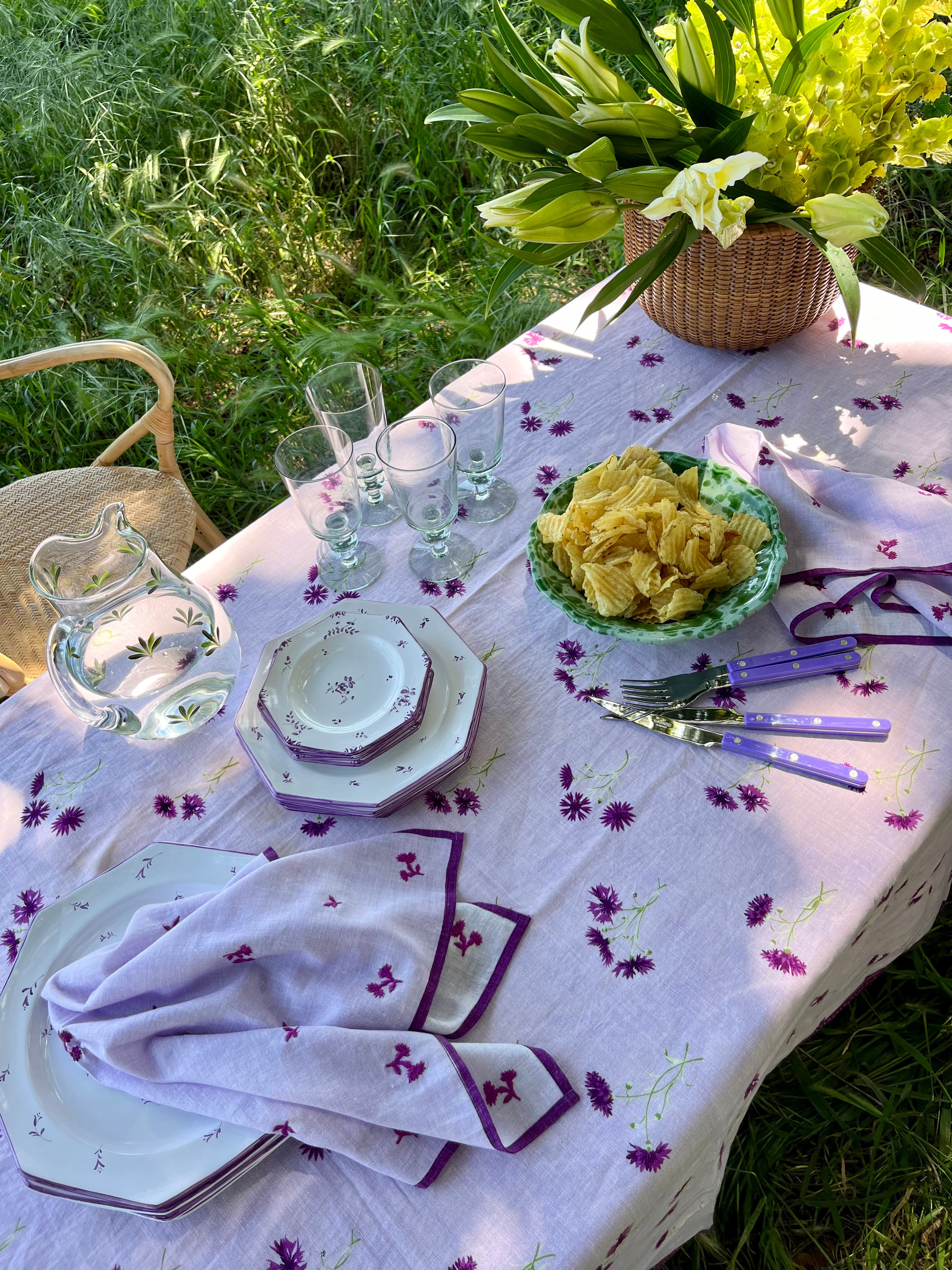 Louisa Cornflower Tablecloth - Violette