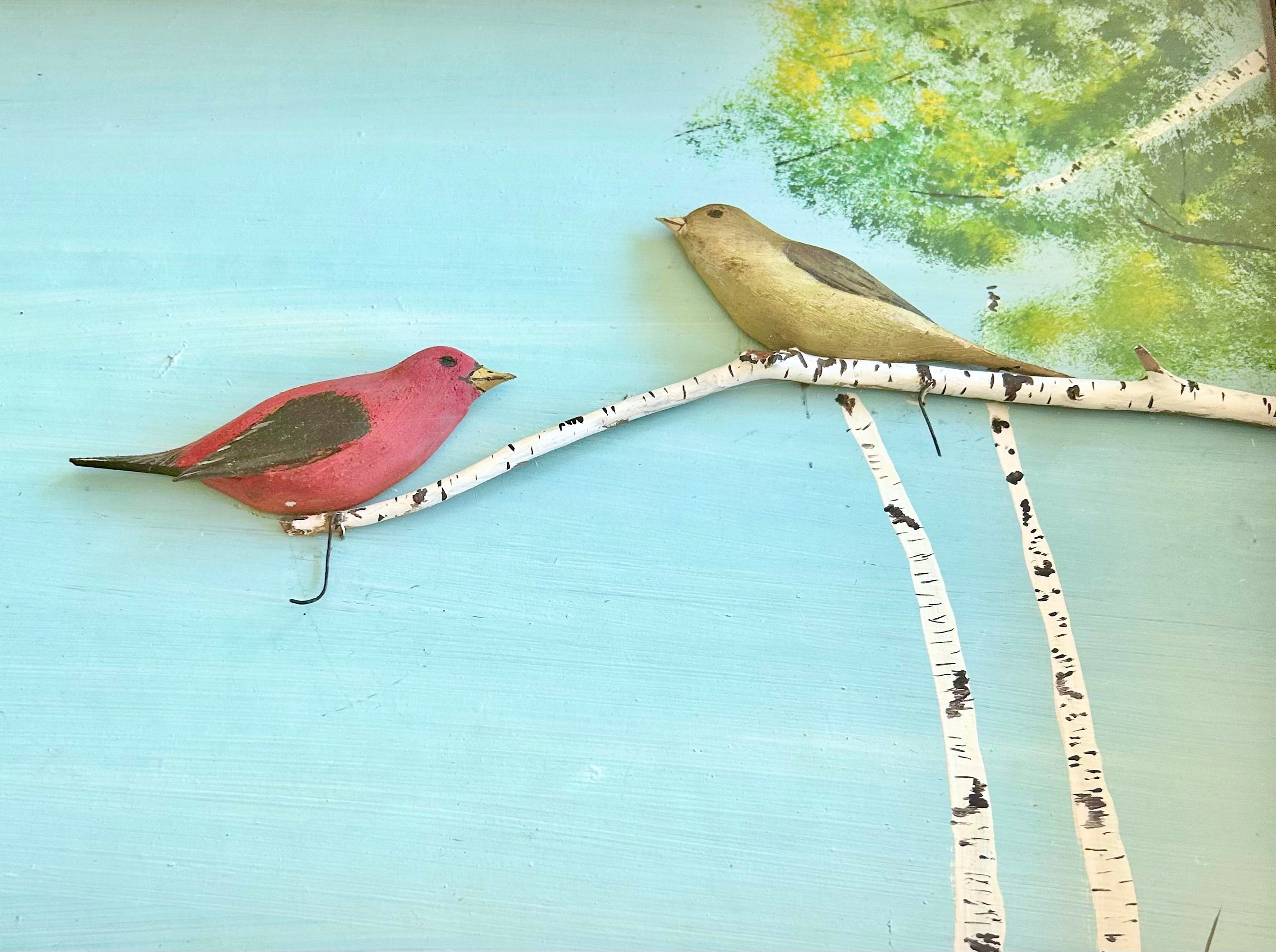 Historic Framed Painted Bird Folk Art