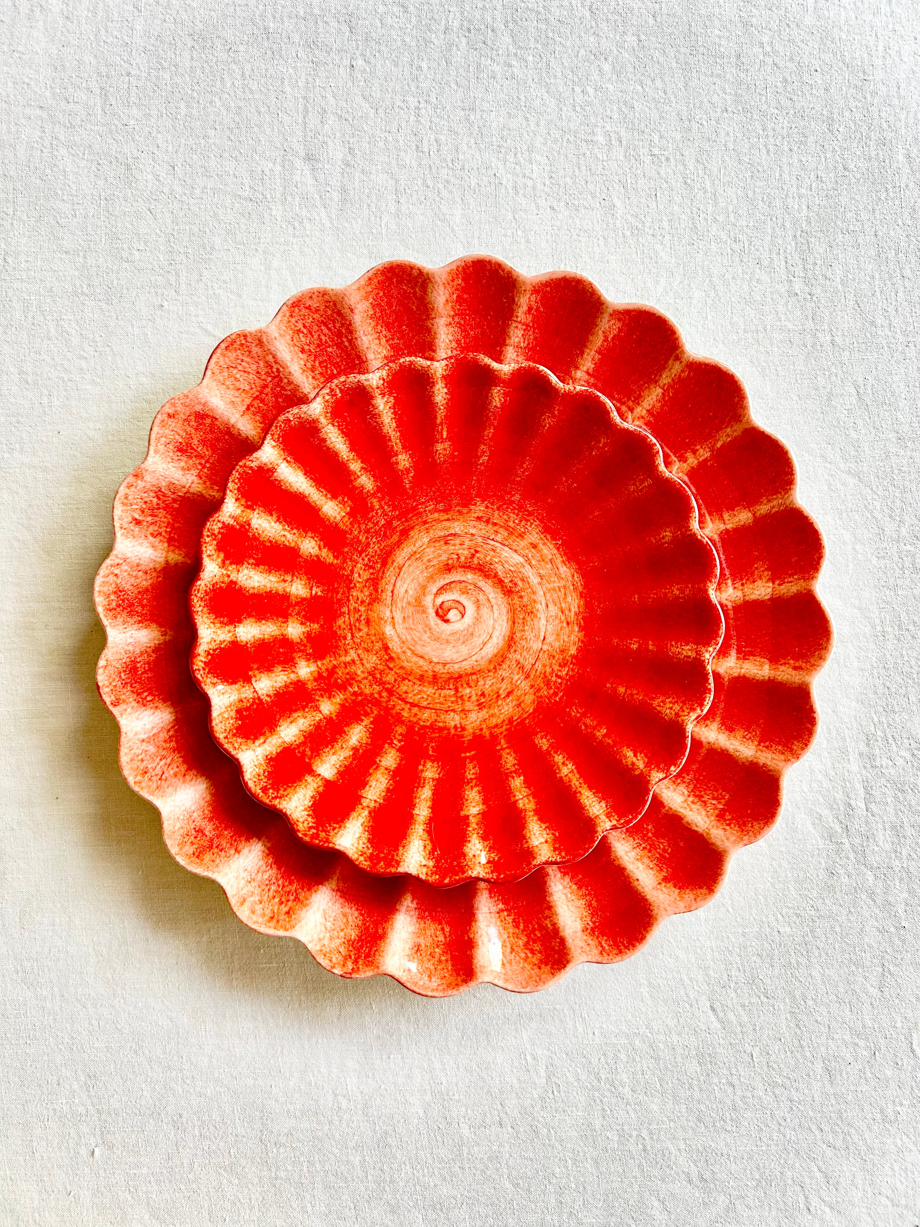Oyster Dinnerware - Tangerine - S/4