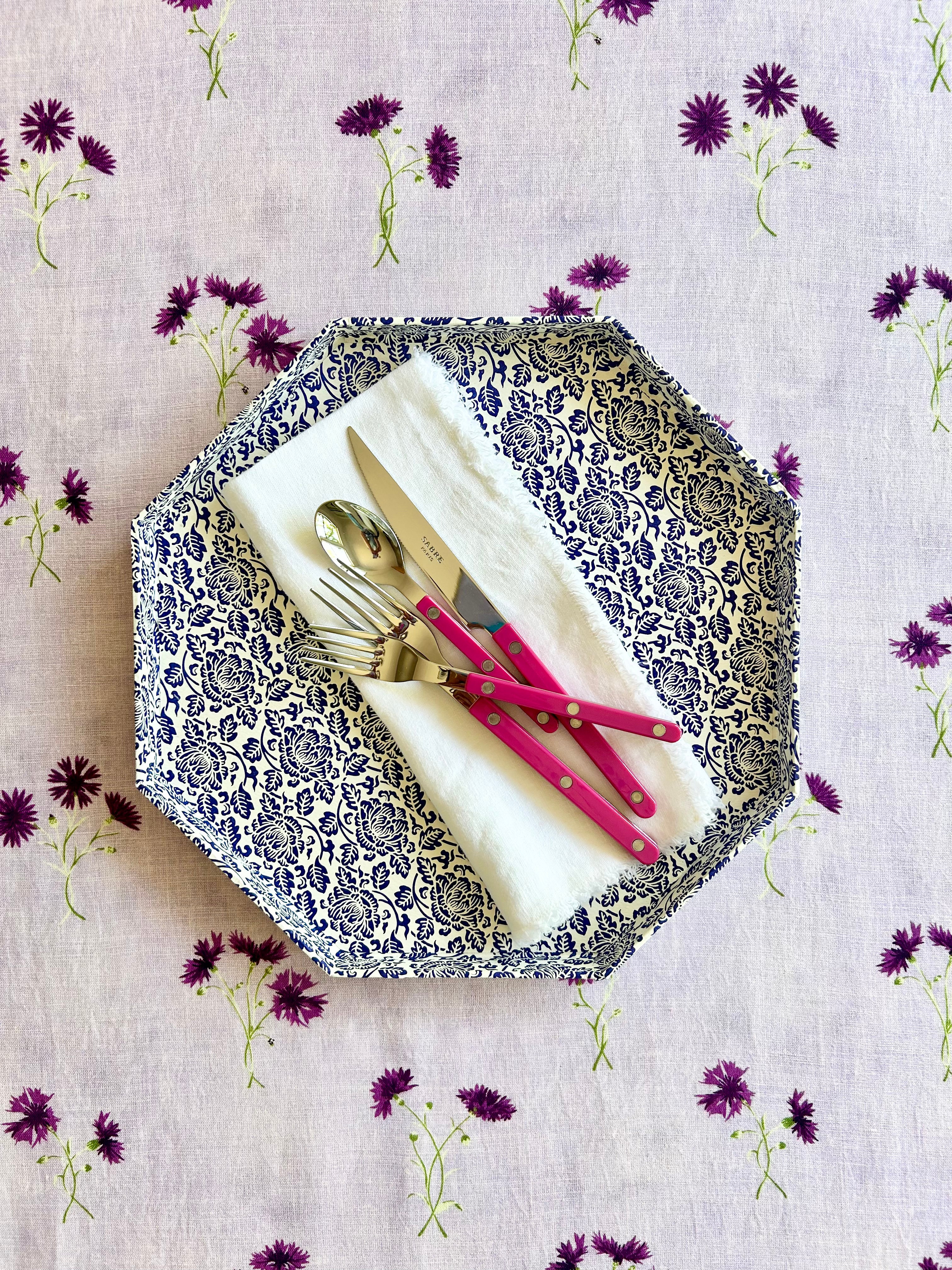 Octagon Italian Paper Tray - 12" Peony