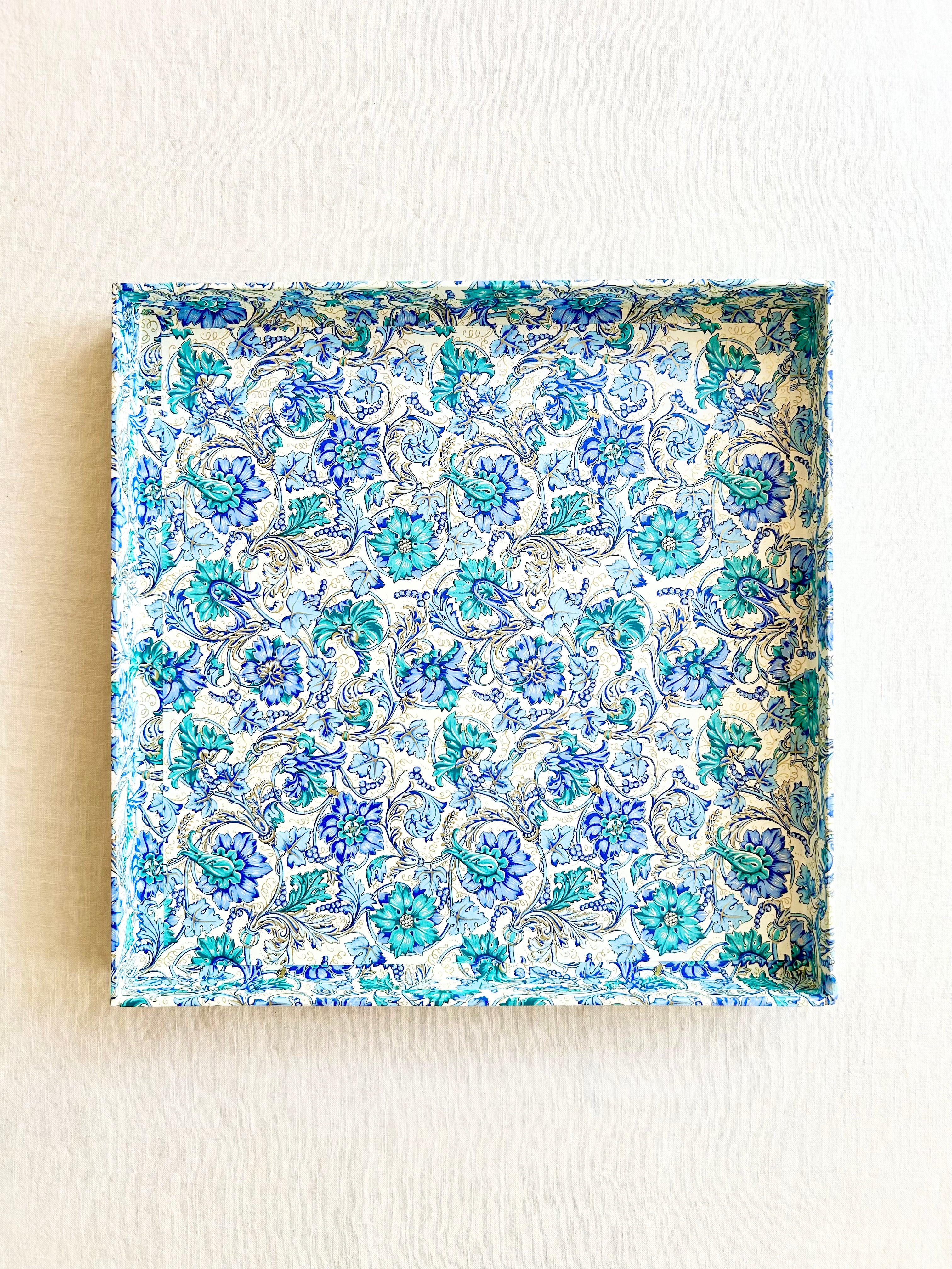Sola Italian Paper Trays - 12" Blue Chintz