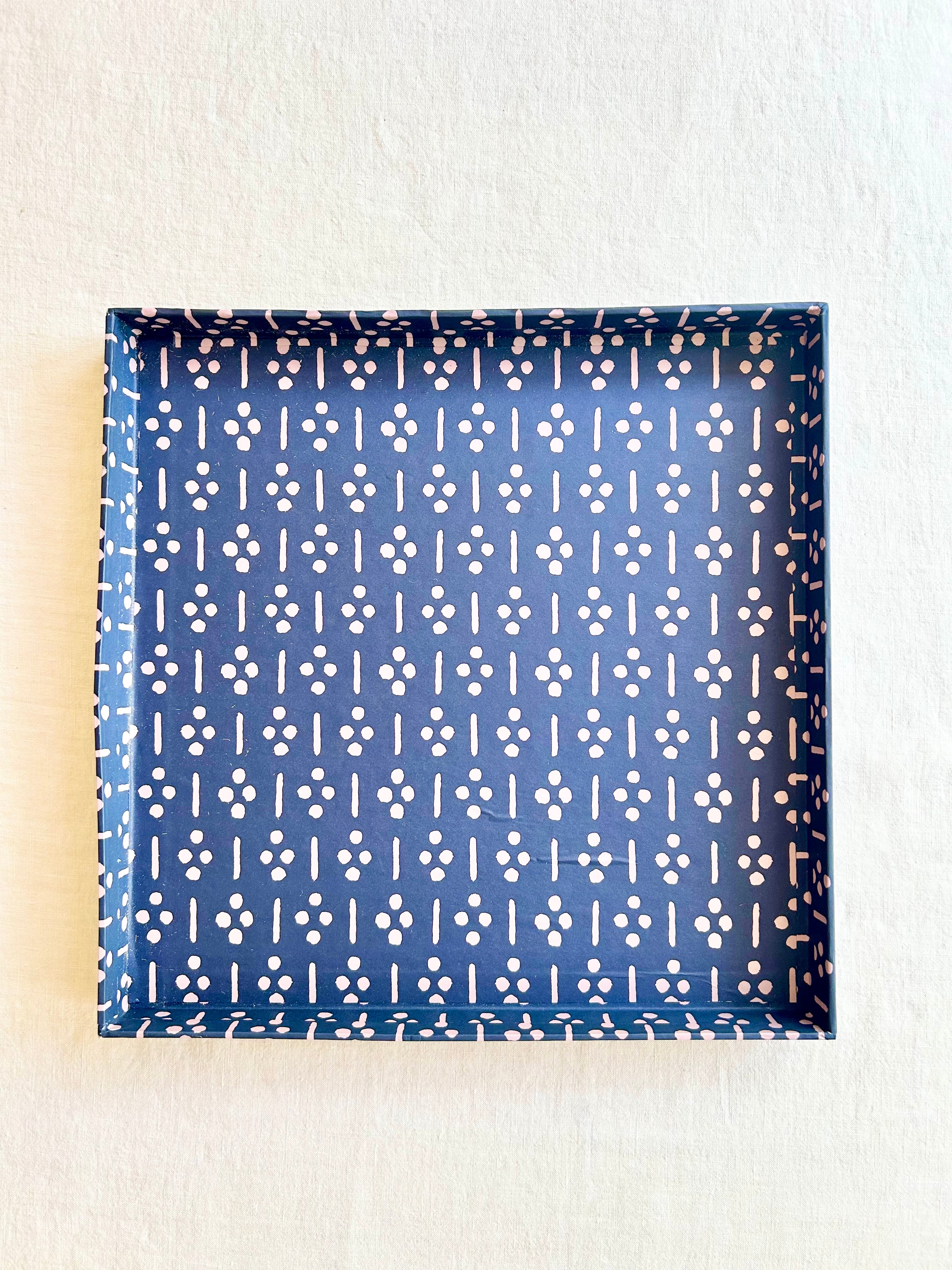 Sola Italian Paper Trays - 12" Indigo Dots