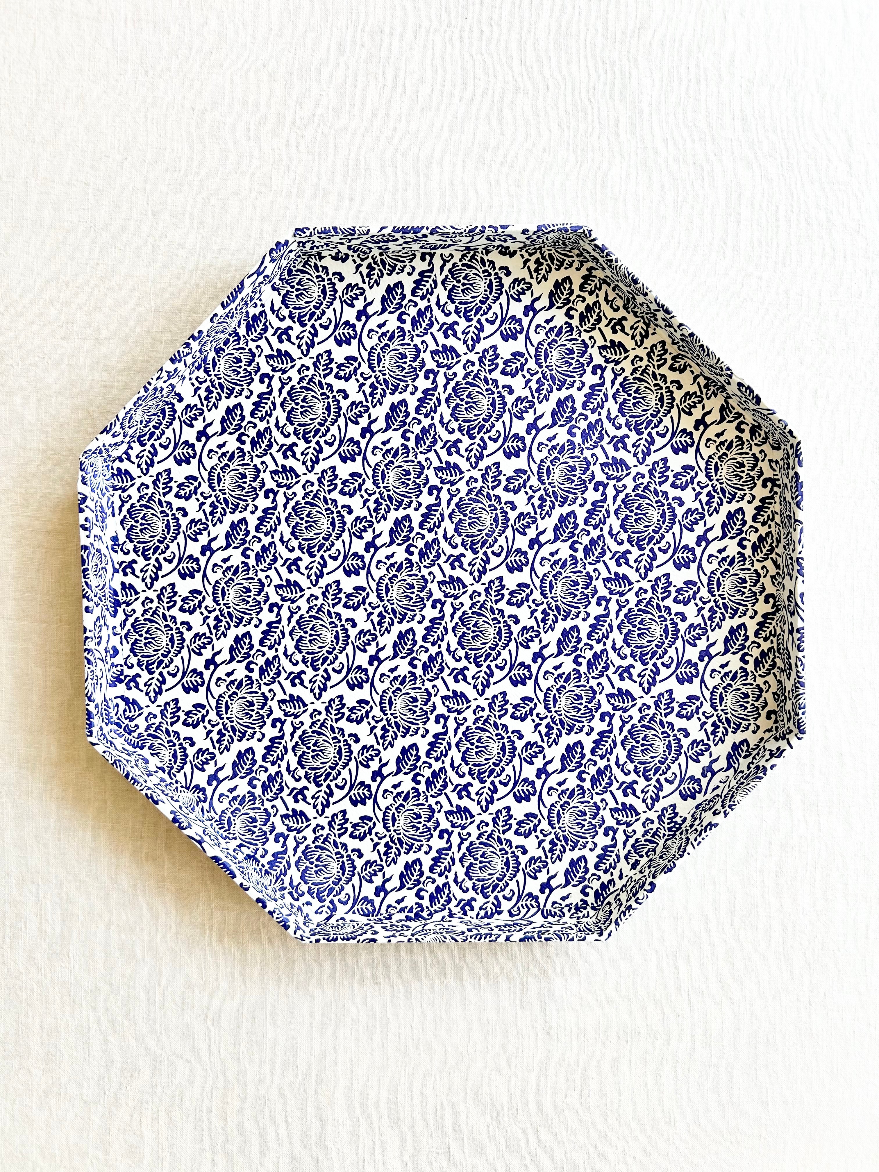 Octagon Italian Paper Tray - 12" Peony