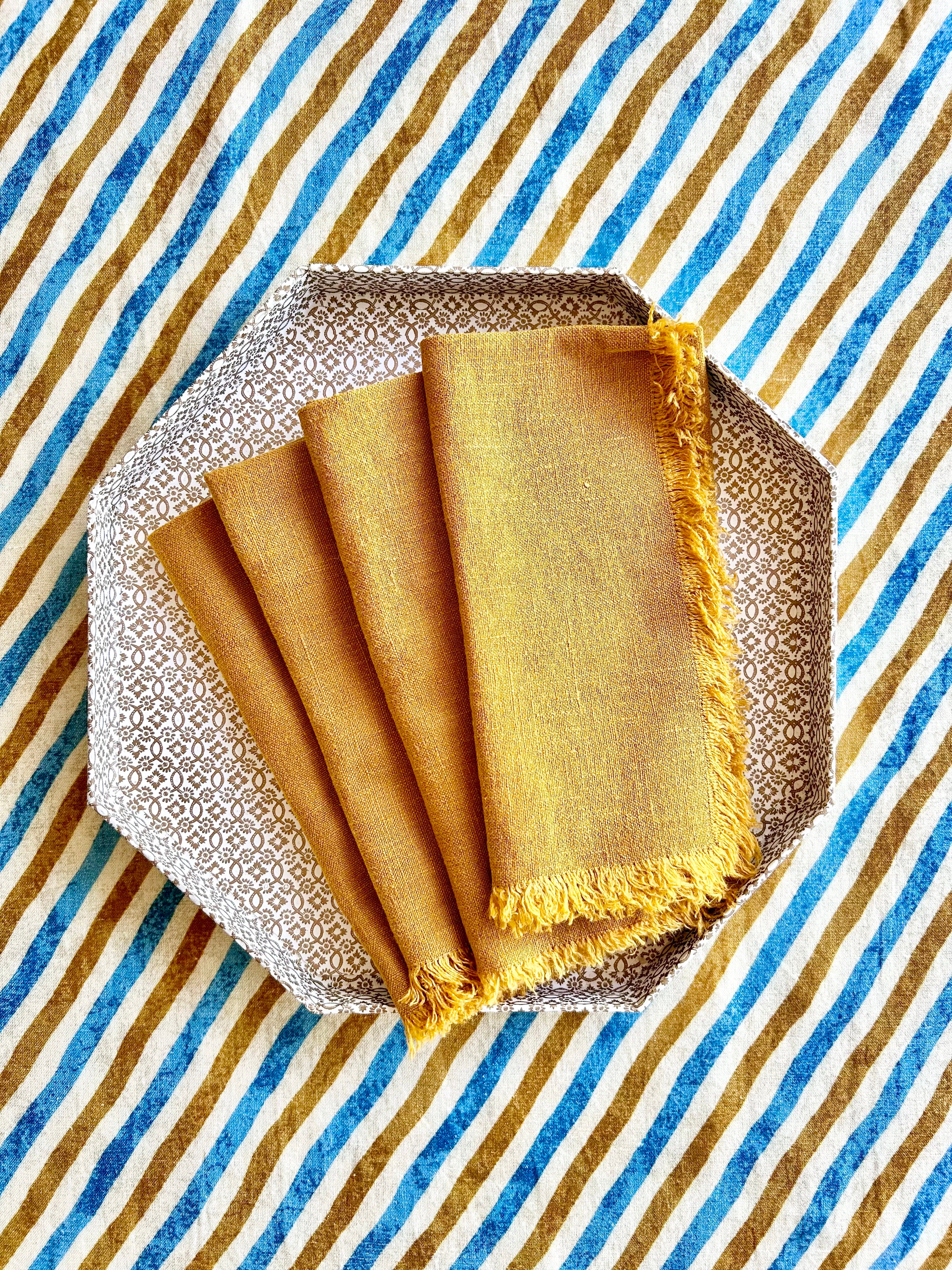 Octagon Italian Paper Tray - 12" Golden Chain