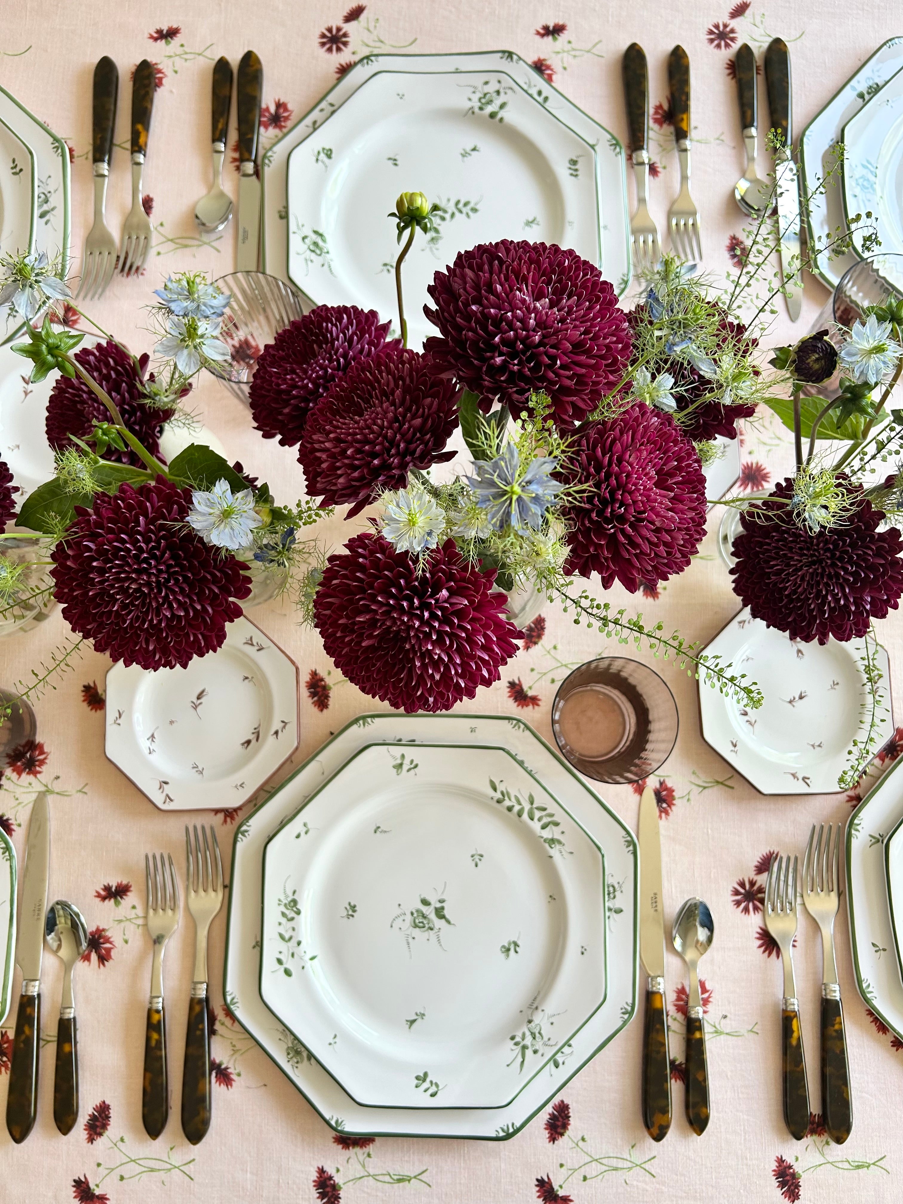 Louisa Cornflower Tablecloth - Burgundy