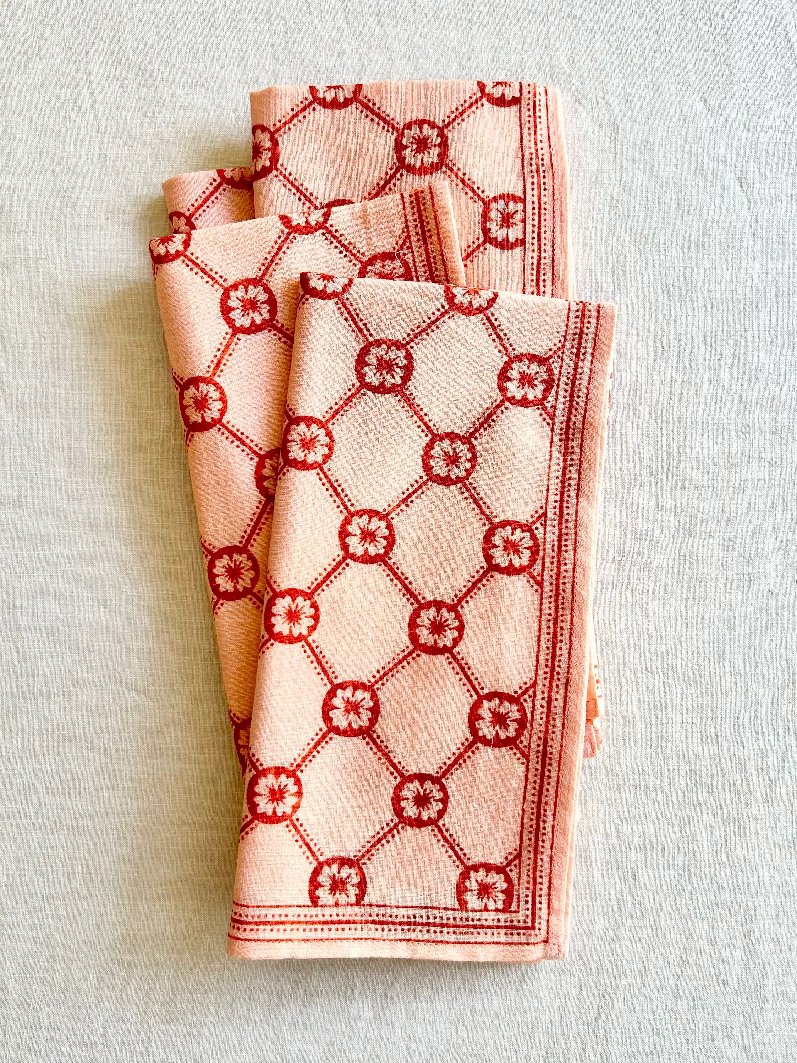 Dentelle Domino Napkins - Scarlet