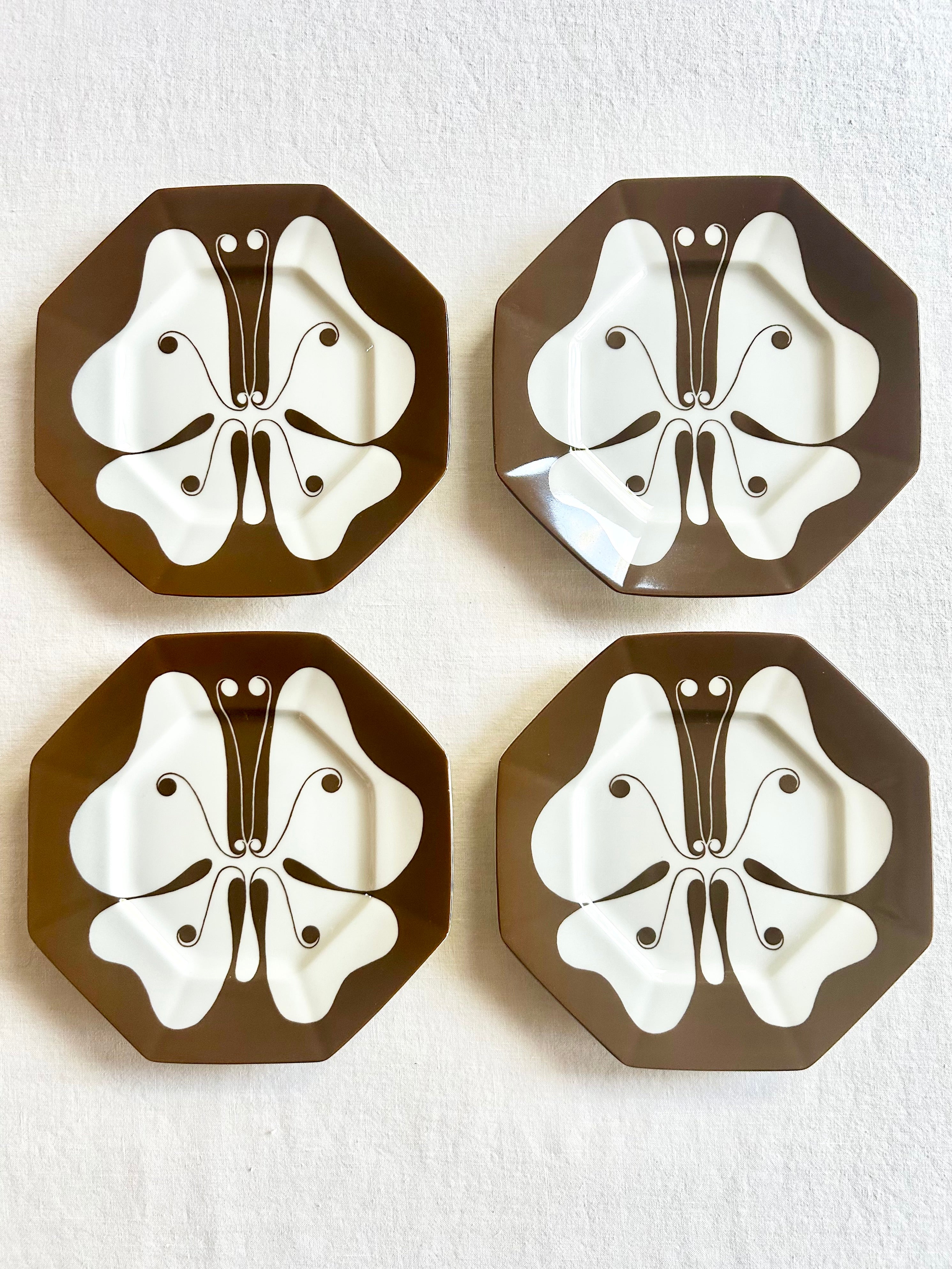 Historic Fitz and Floyd Butterfly Dessert Plates - S/10