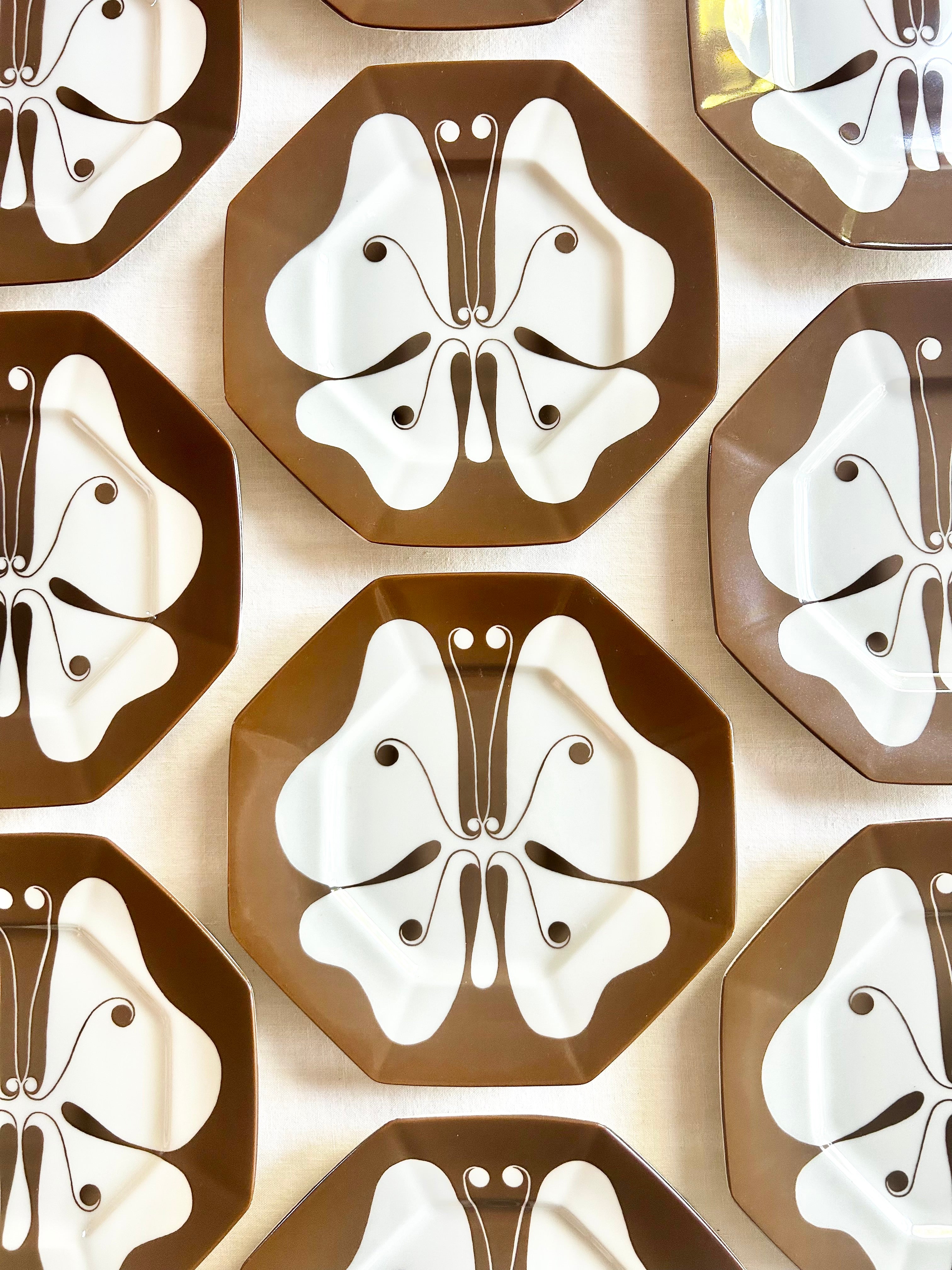 Historic Fitz and Floyd Butterfly Dessert Plates - S/10