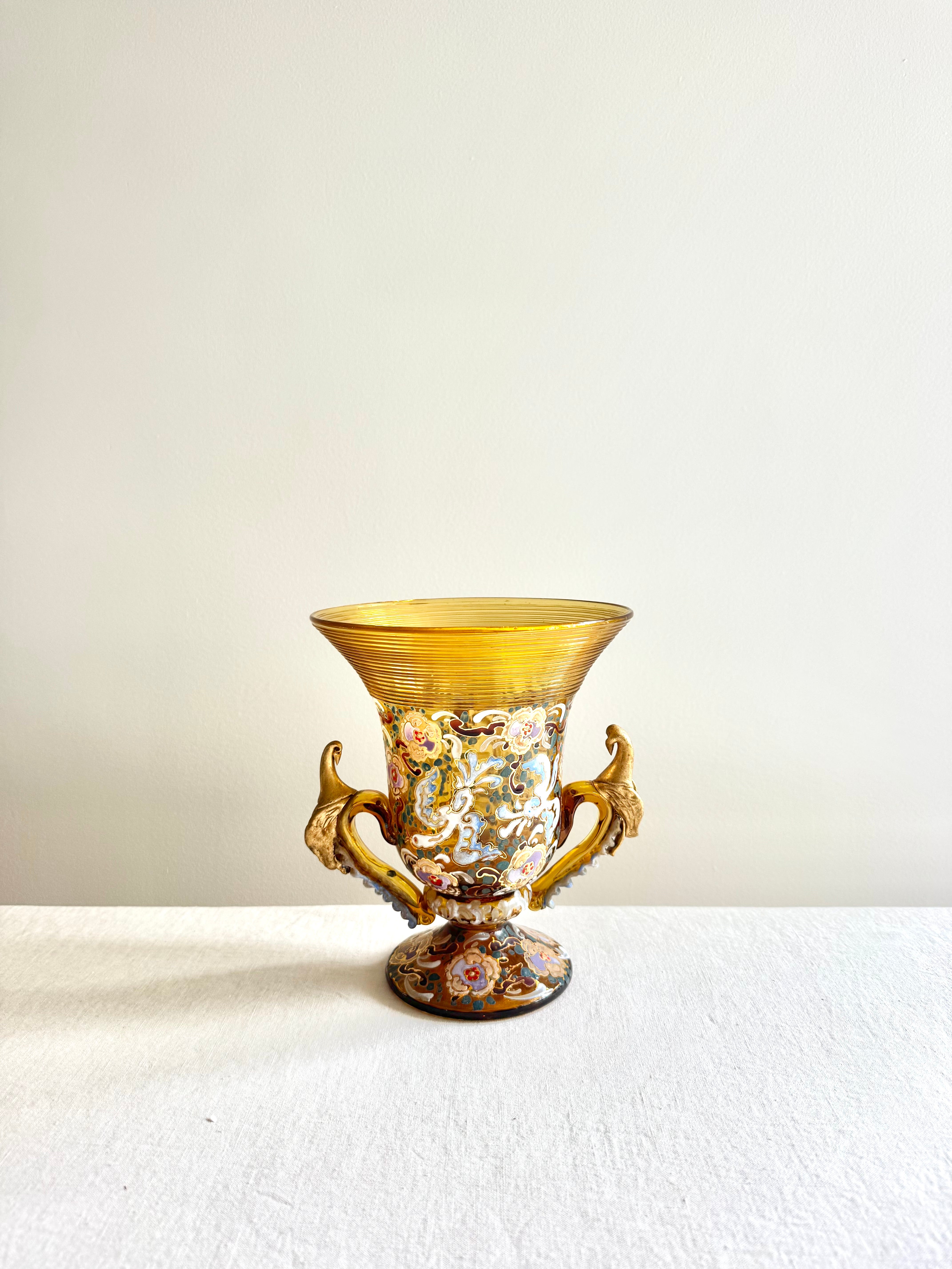 Historic Moser Glass Vase 7"