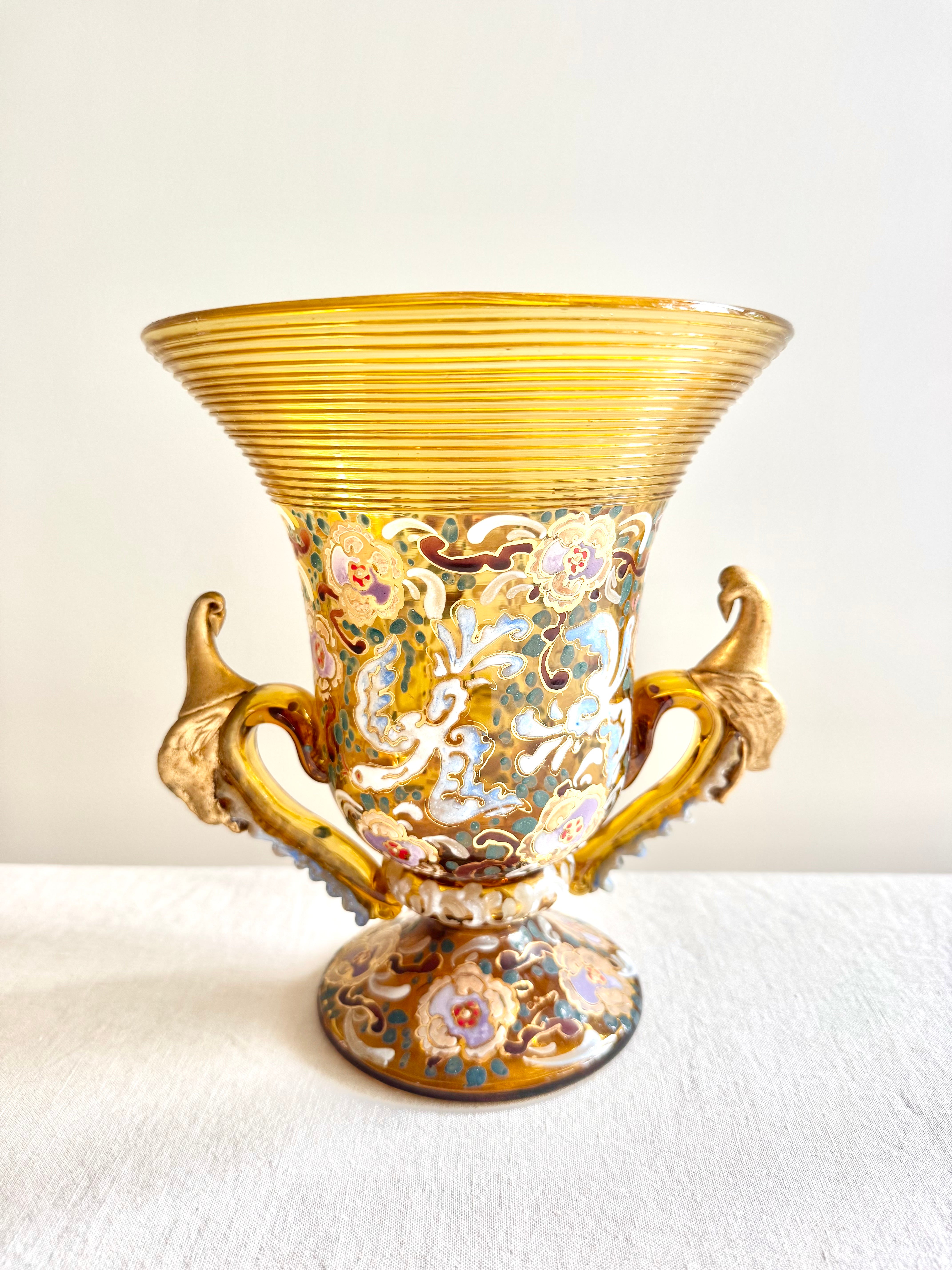 Historic Moser Glass Vase 7"