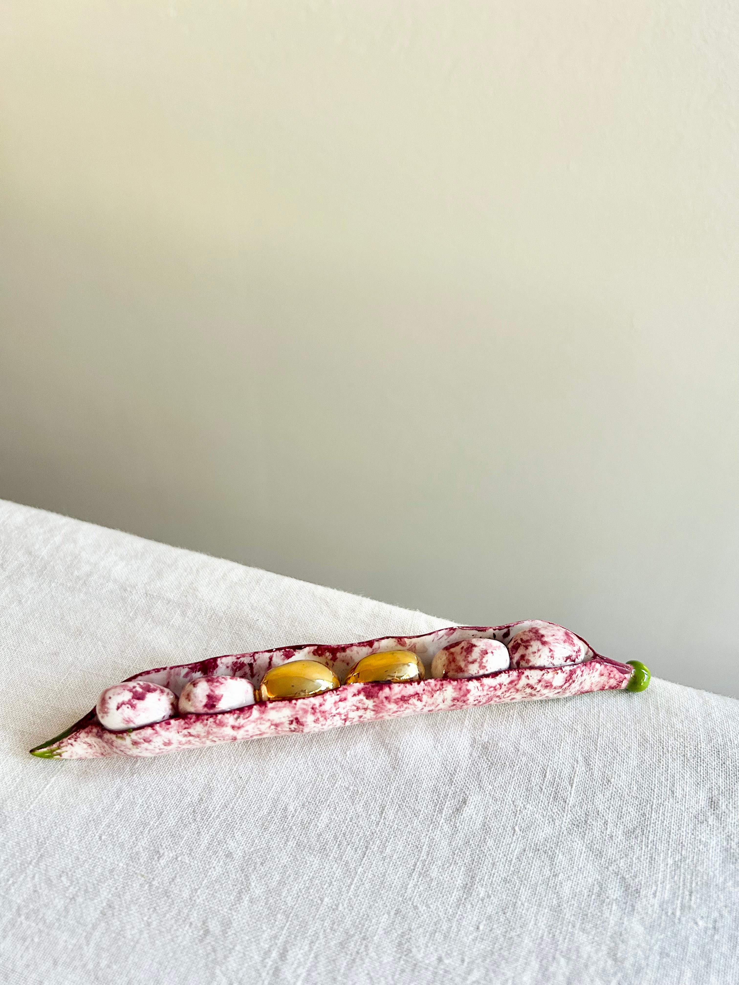 Borlotti Peapod Knife Rest/ Napkin Decor - S/3