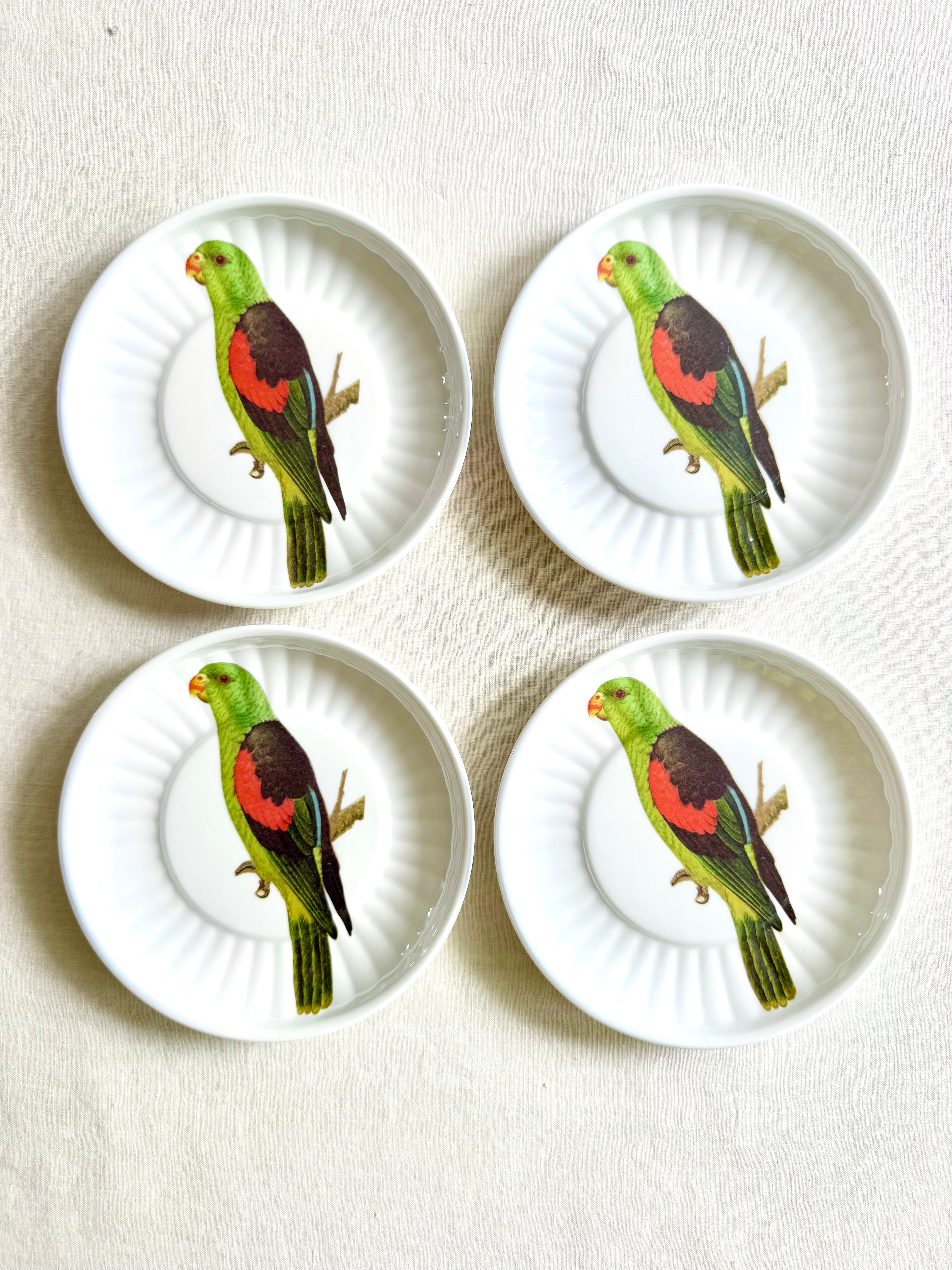 Parrot Melamine Fruit Plates - S/4