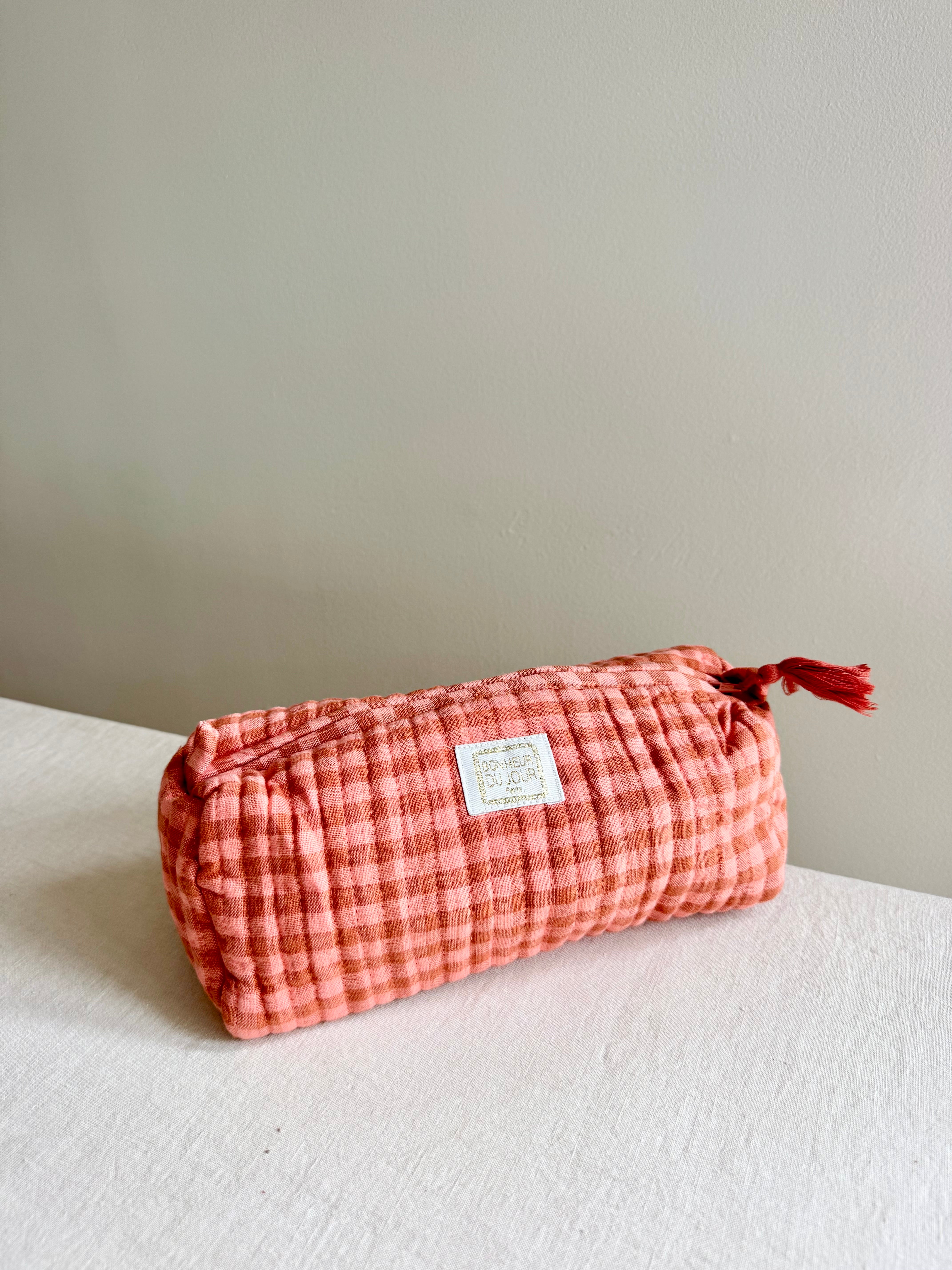 Toiletry bag - Pink Vichy/Terracotta