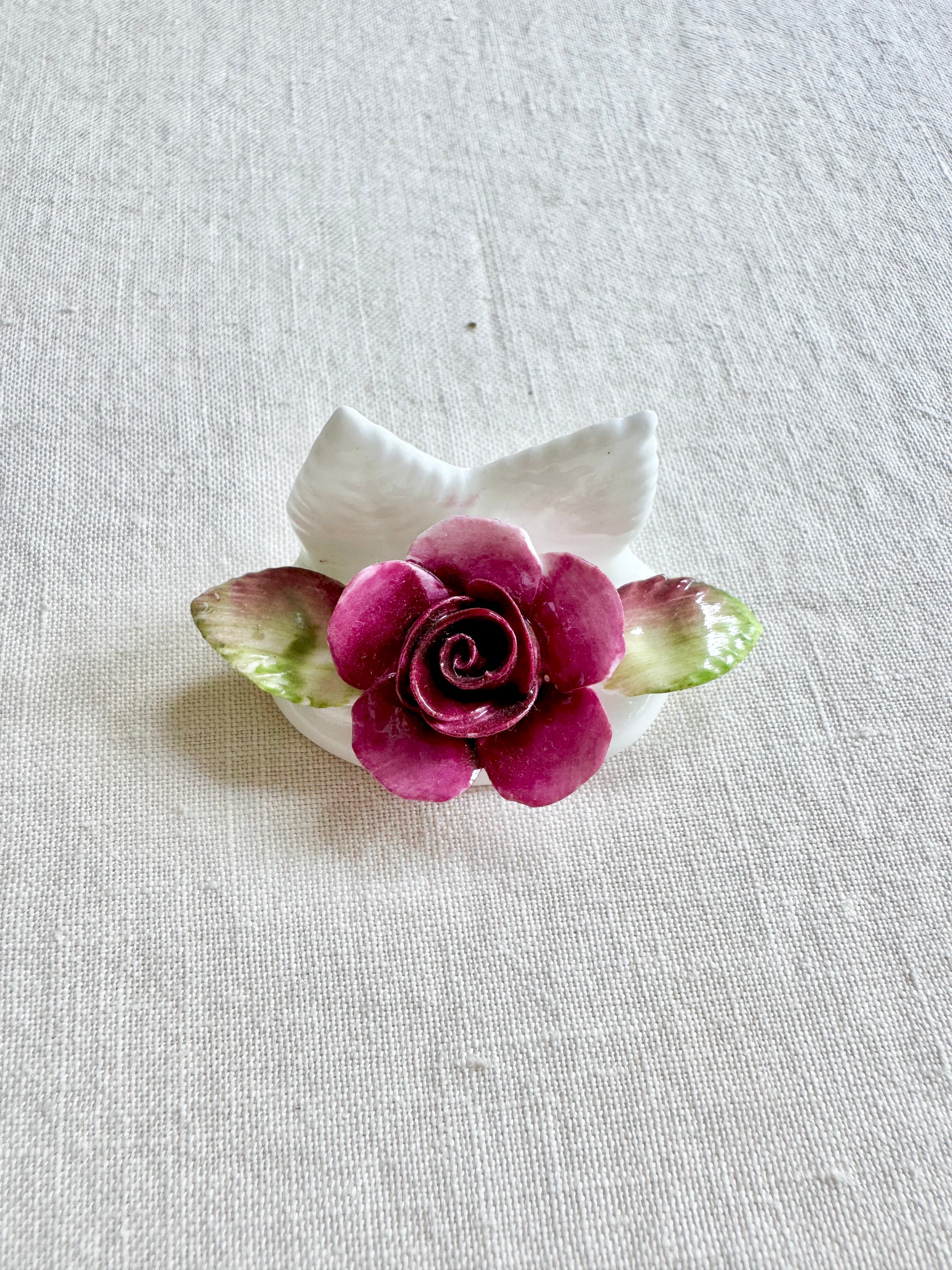 Historic Porcelain Flowers -Place Card Holders S/12