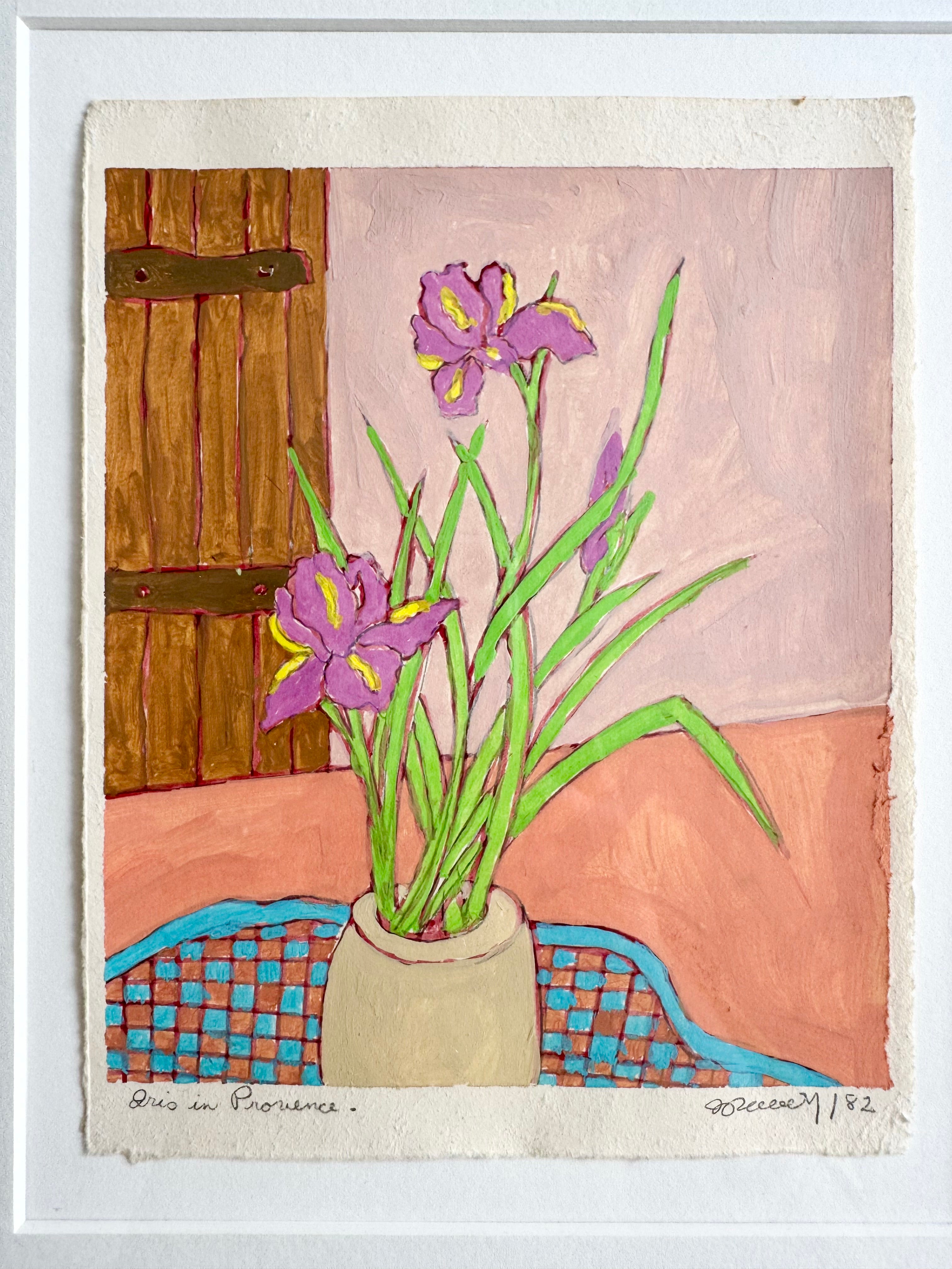 Irises in Vase - Jack Henry Pollock