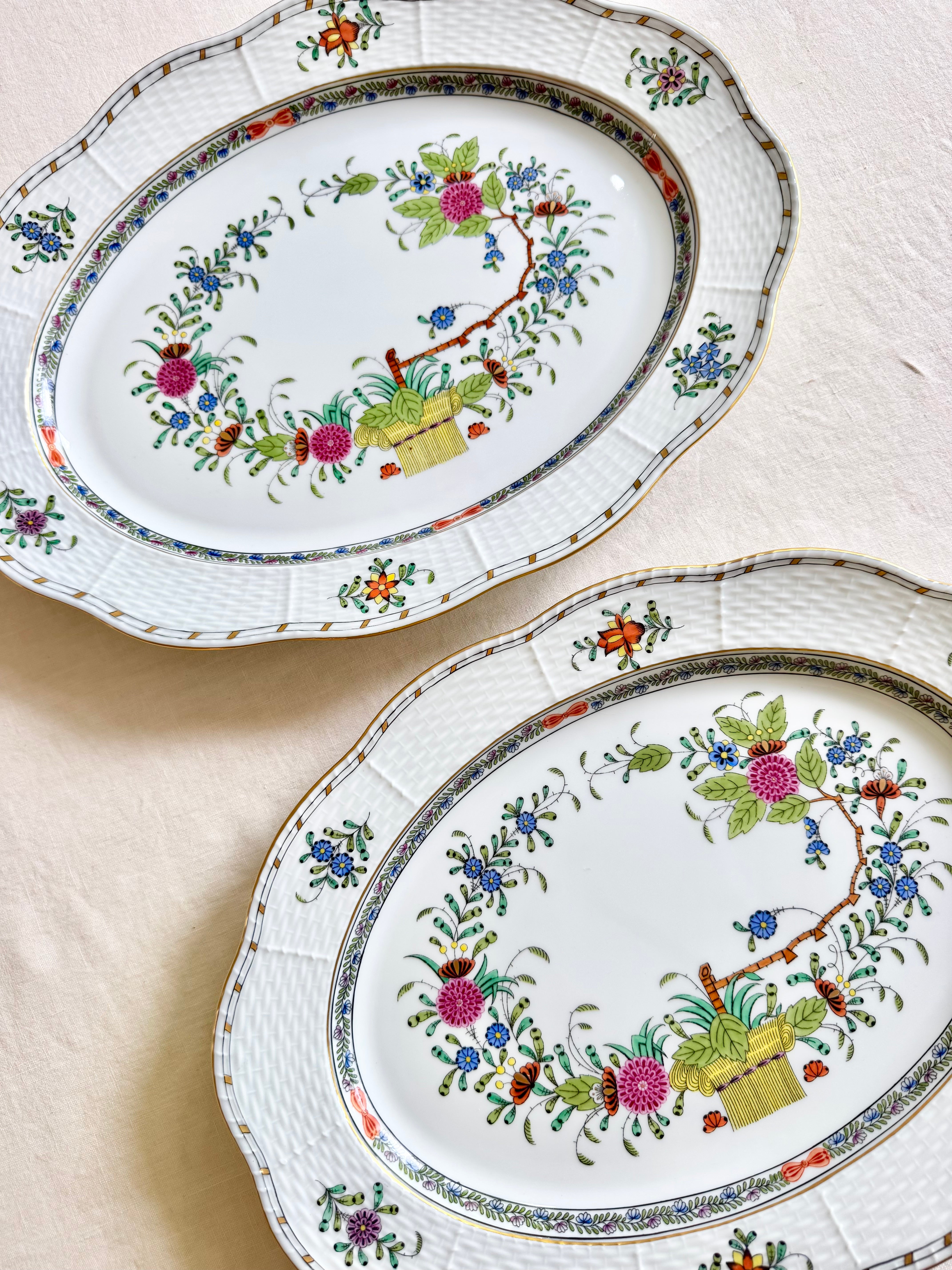 Historic Herend Indian Basket Platters- S/2
