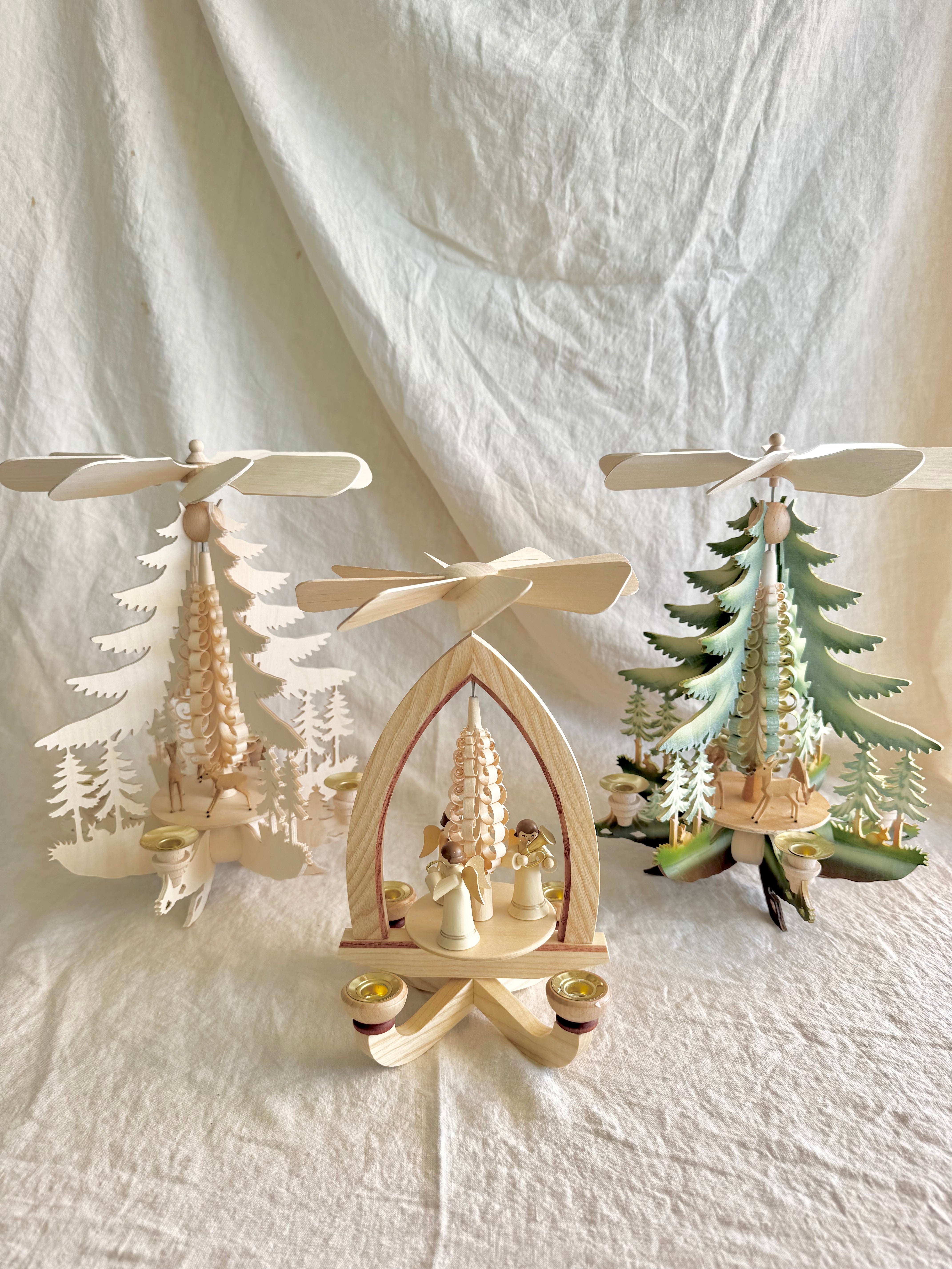 Spinning Woodland Candle Pyramid - Painted