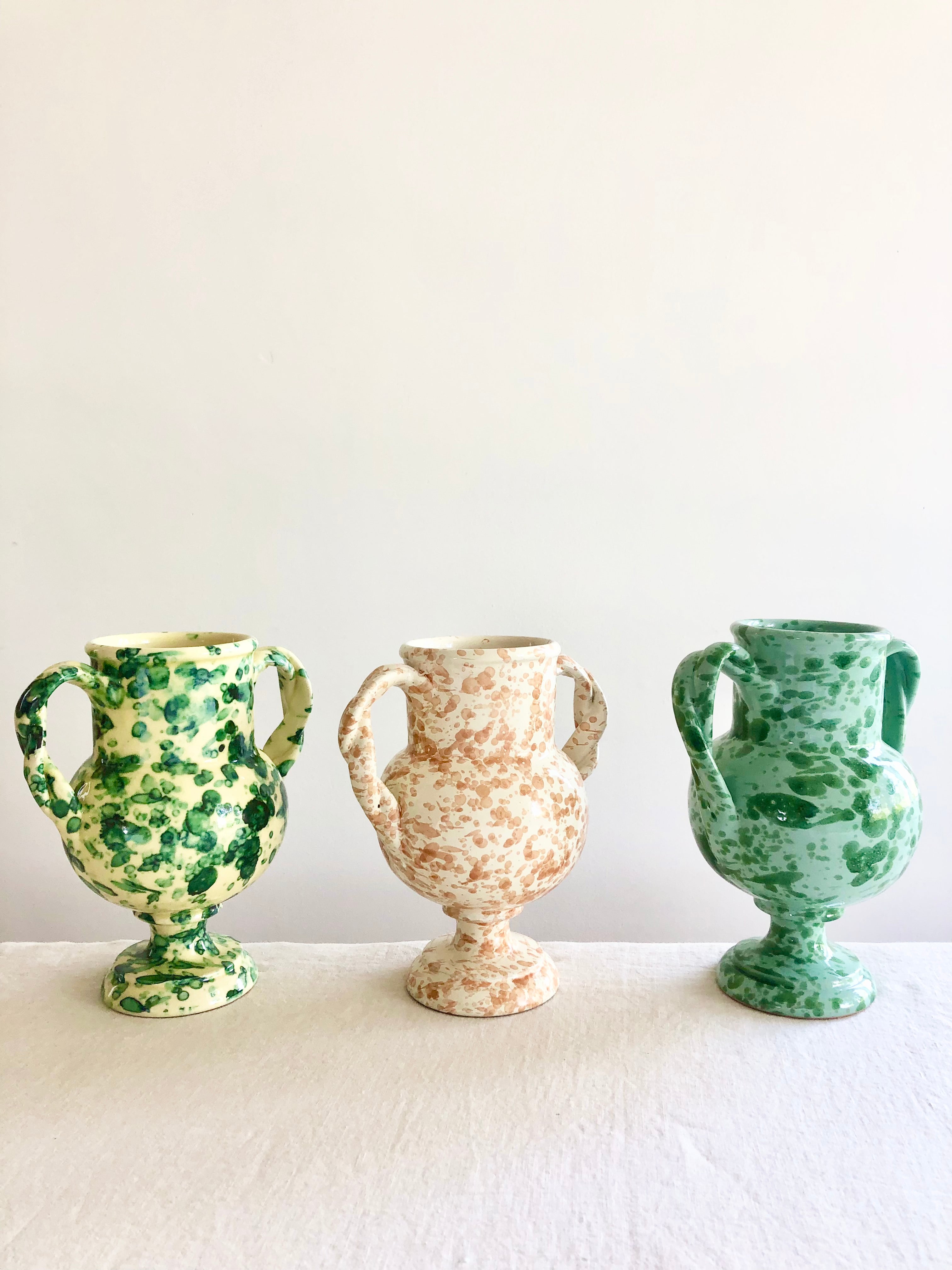Small Pompeii Amphora Vase - Emerald