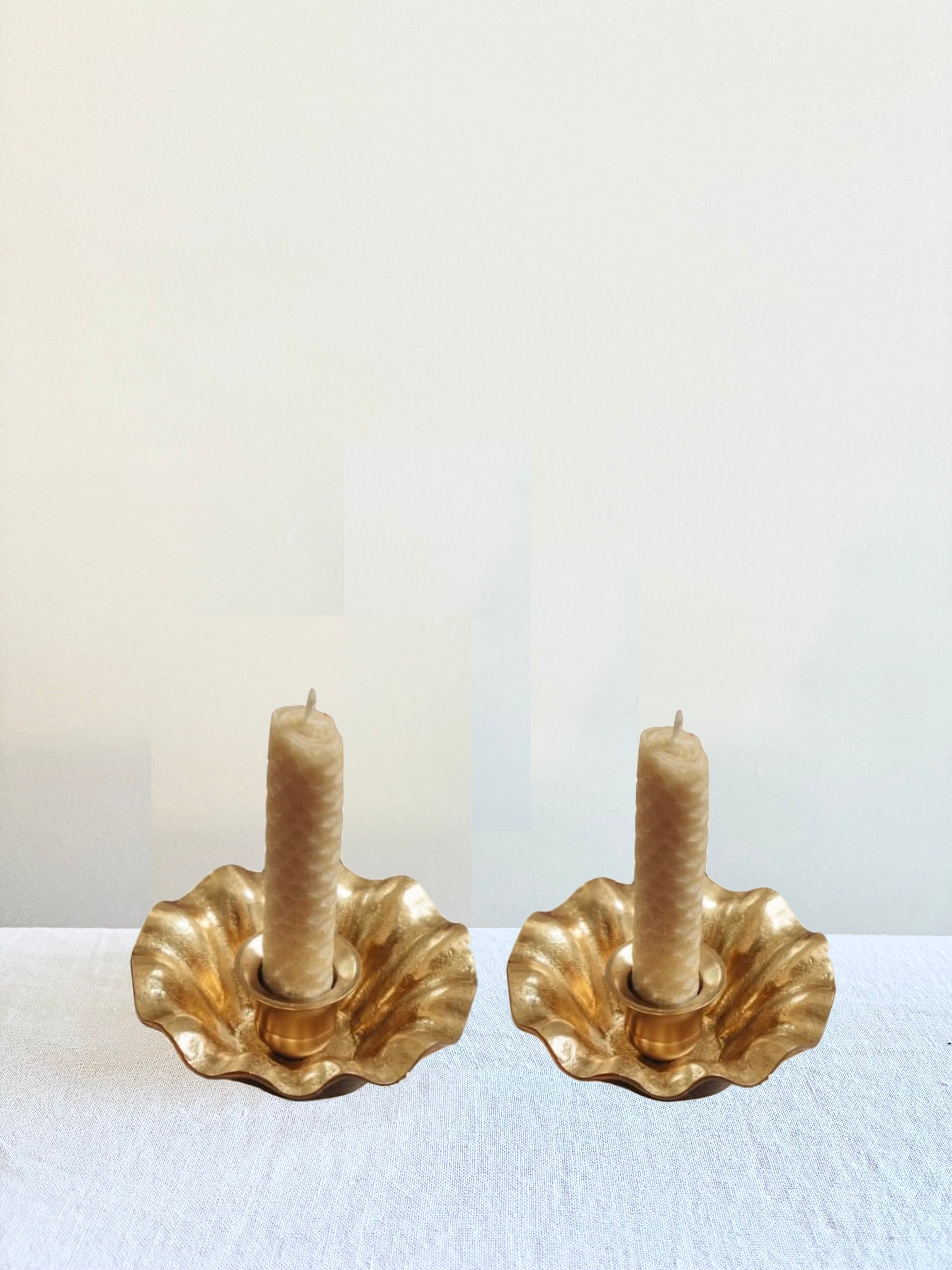 Petal Candleholders - Brass- Set of 2
