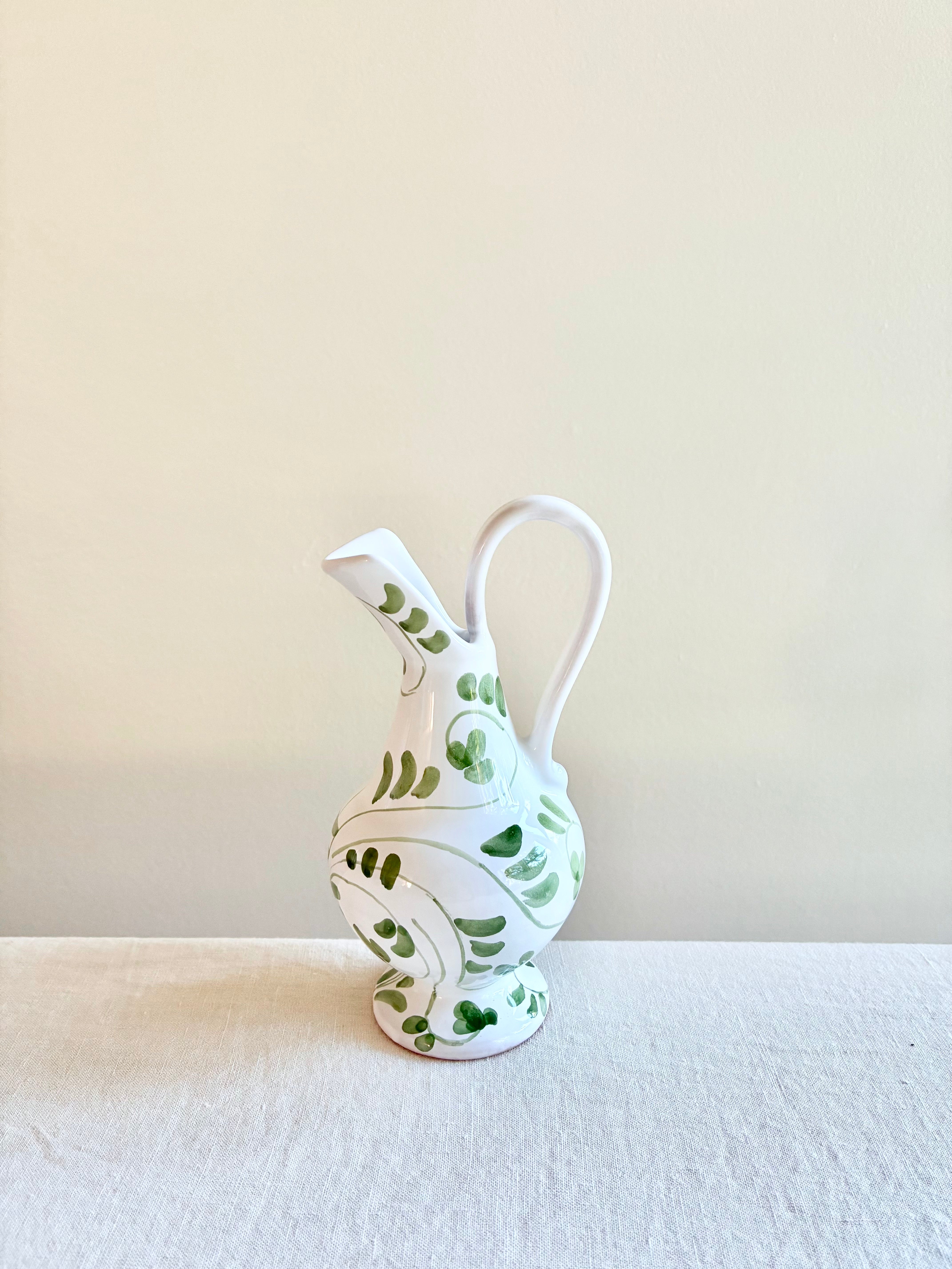 Fresco Gilda Vase - White & Emerald