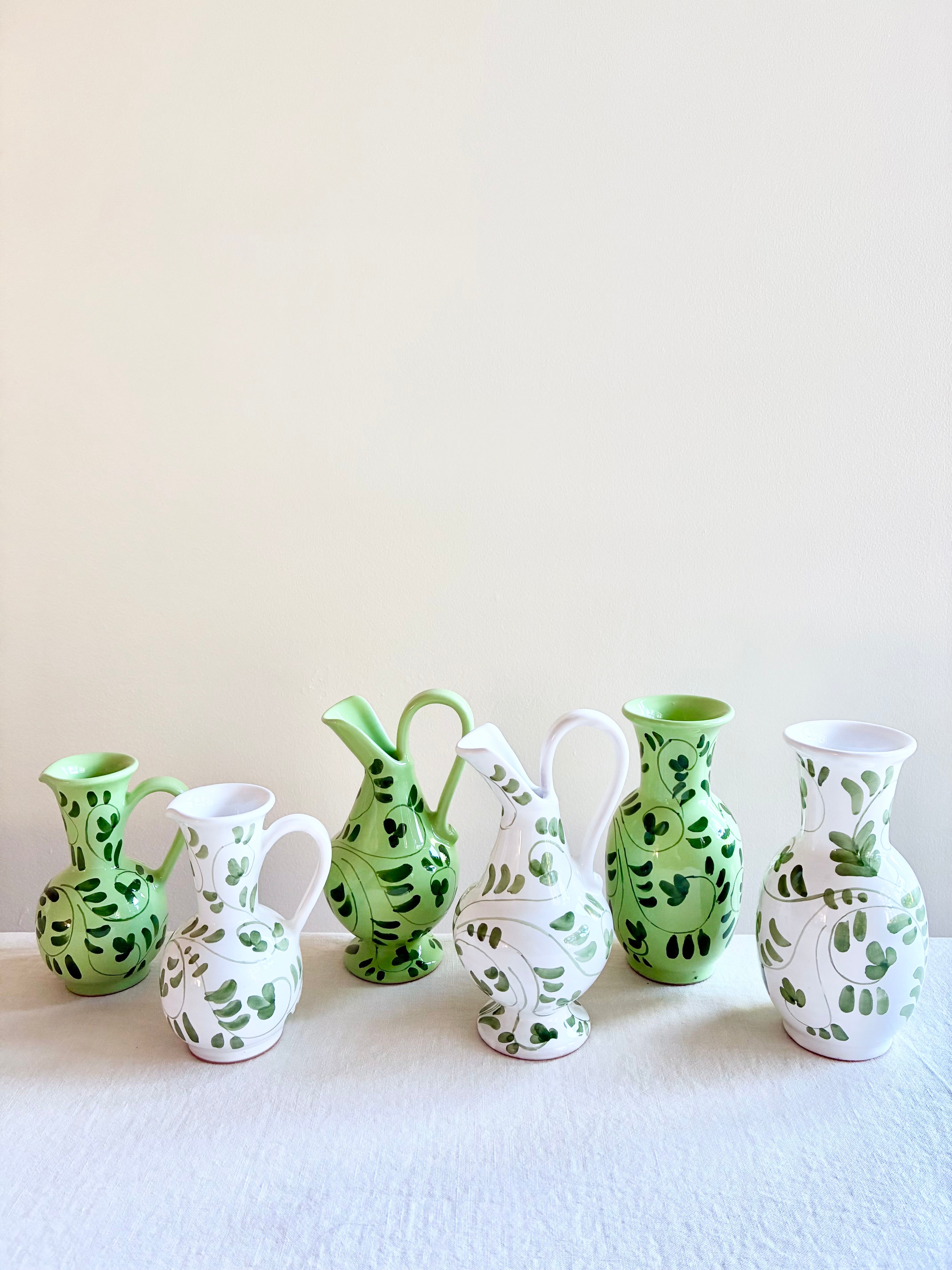Fresco Leonora Vase - White & Emerald