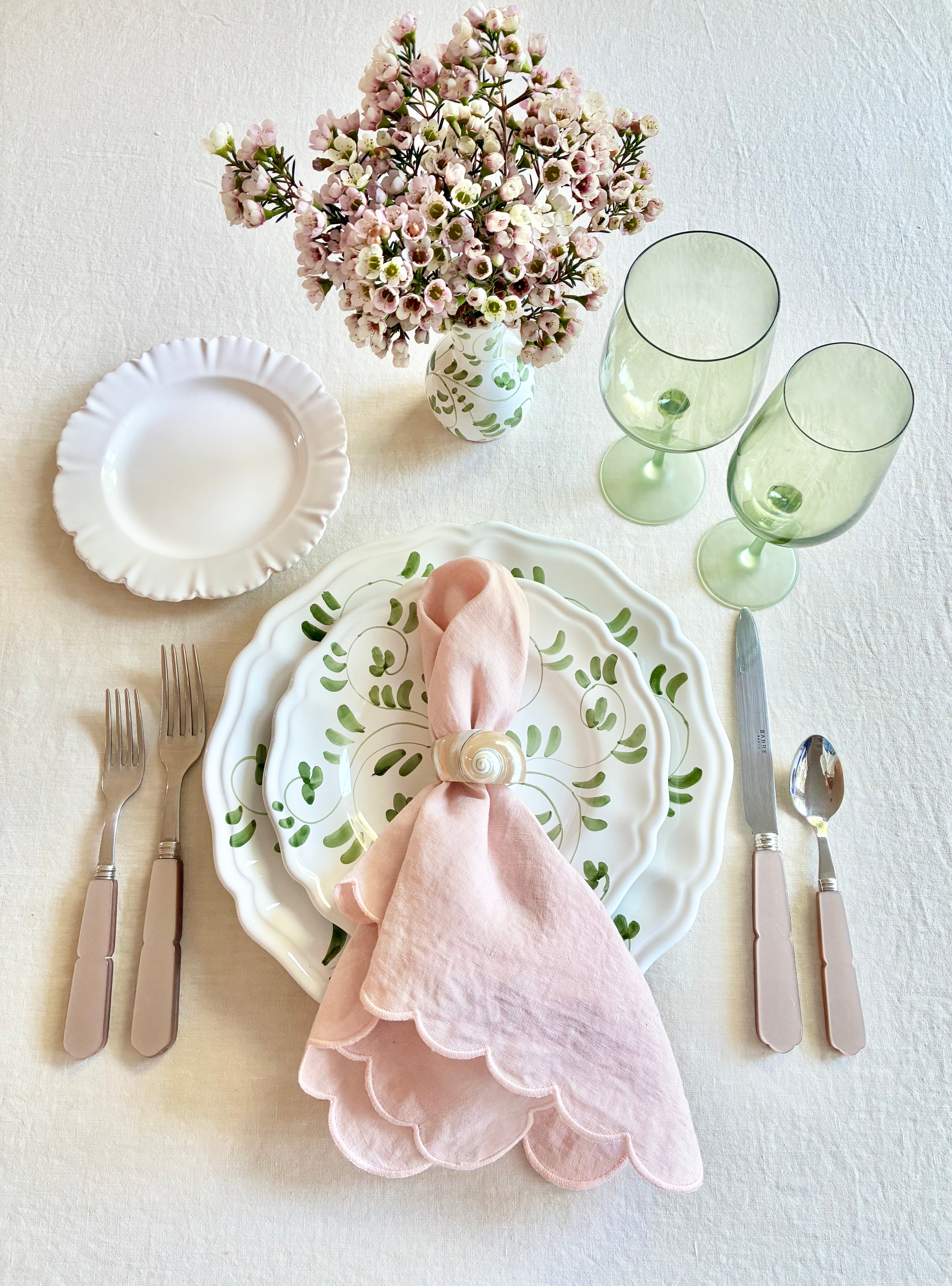 Fresco Elia Vase - White & Emerald