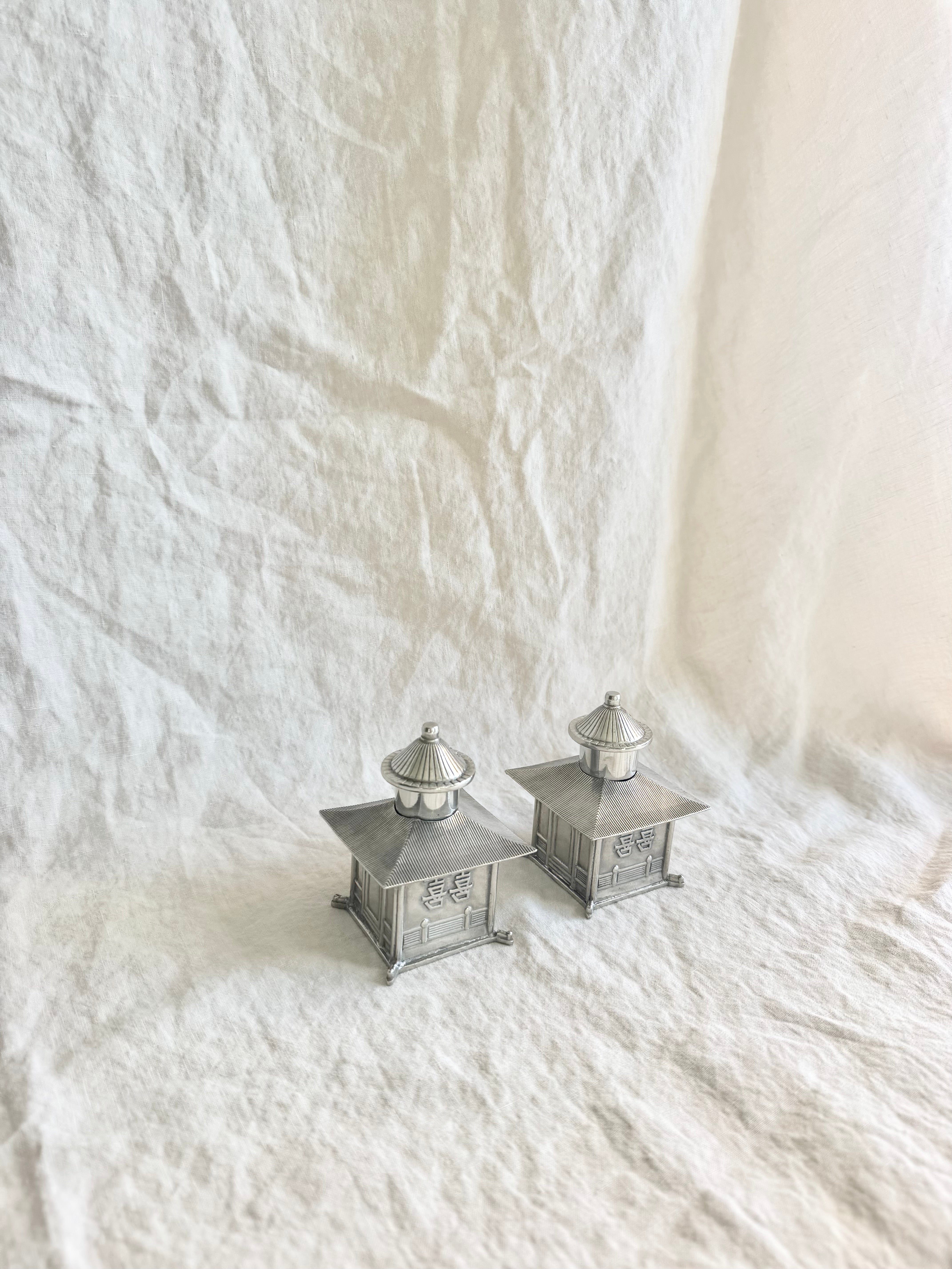 Pewter Pagoda Salt & Pepper Set