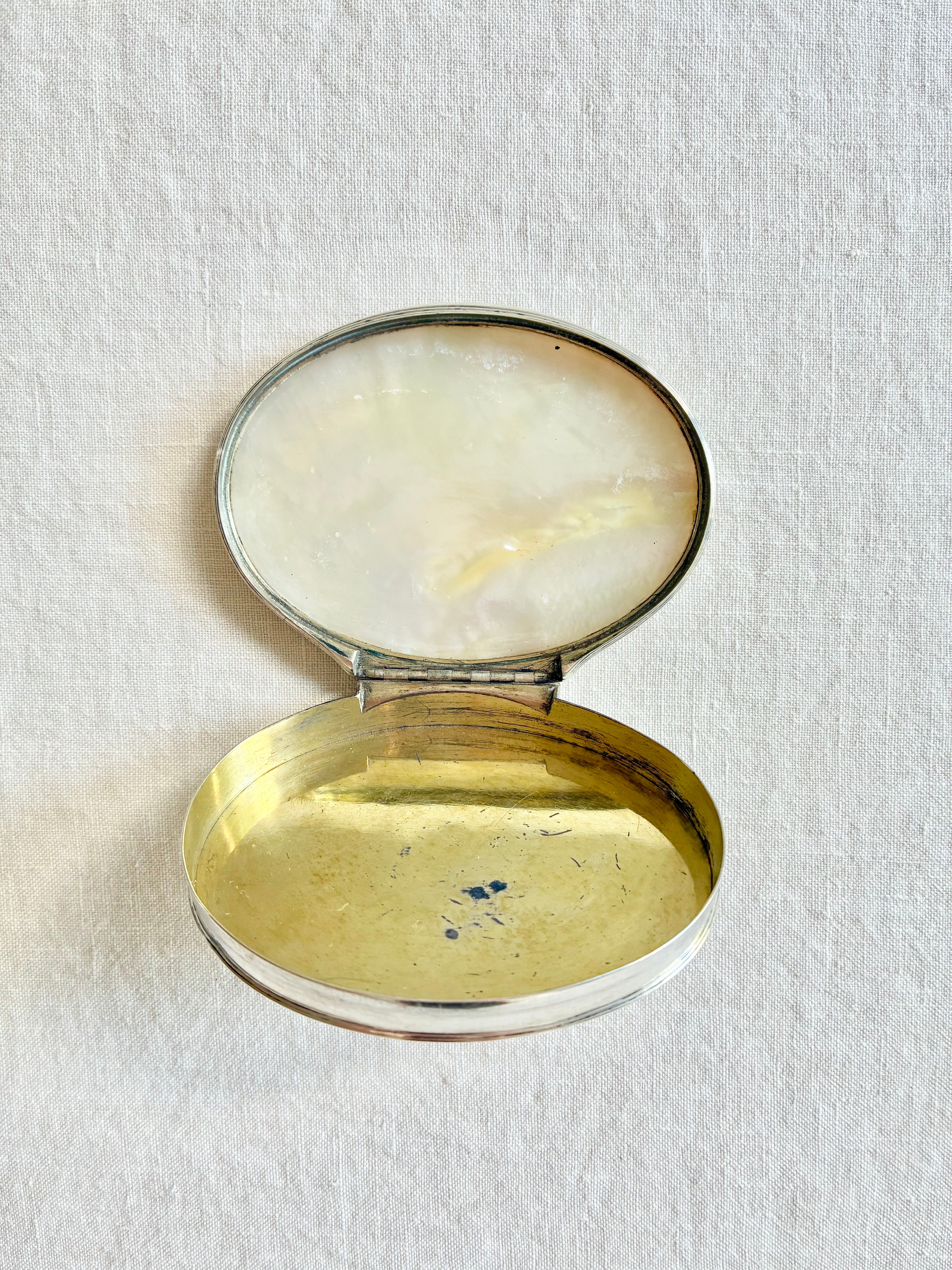 Historic Engraved Mother Of Pearl Box