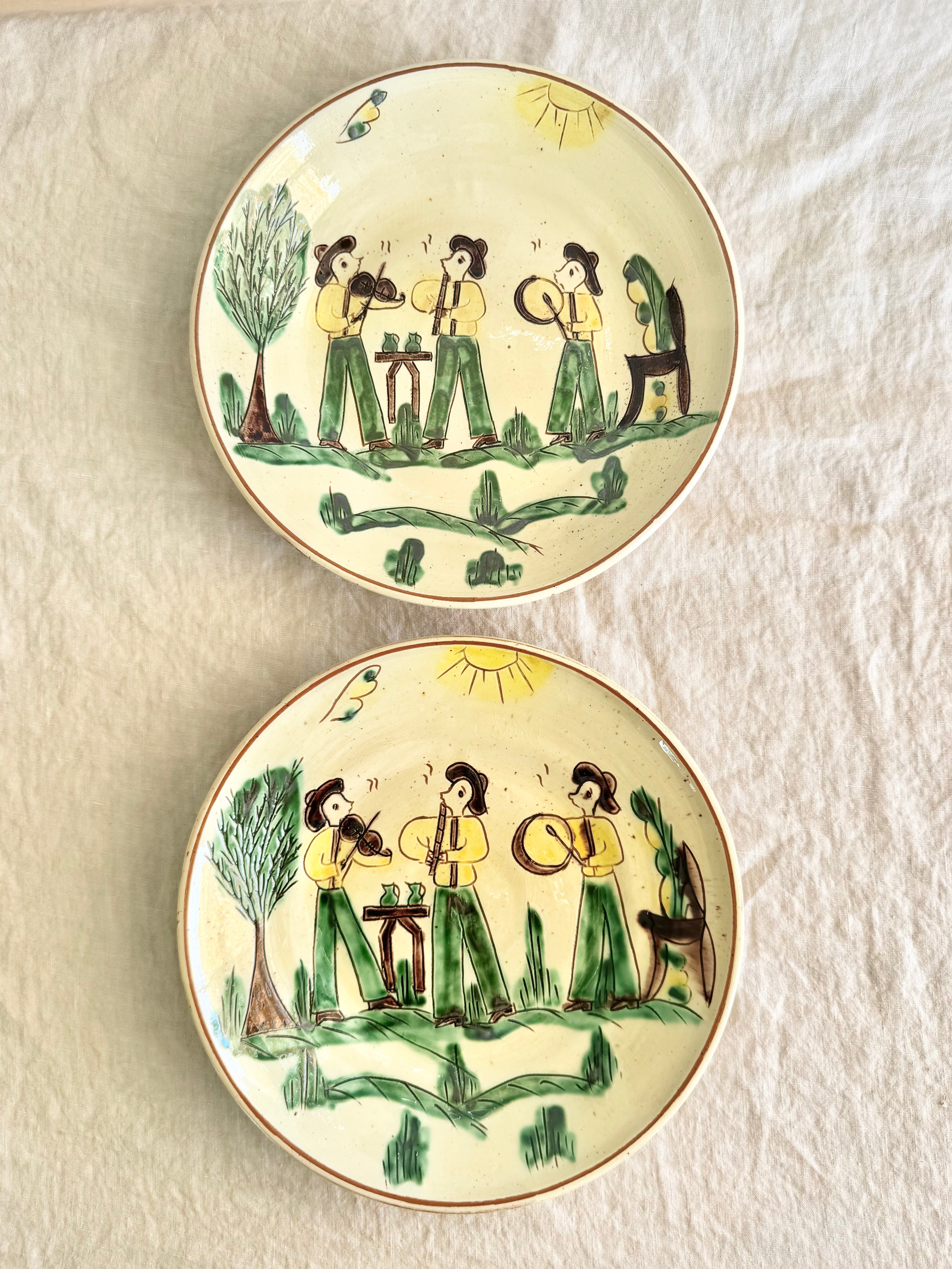 Bukowina Romanian Musician Dinner Plates S/2
