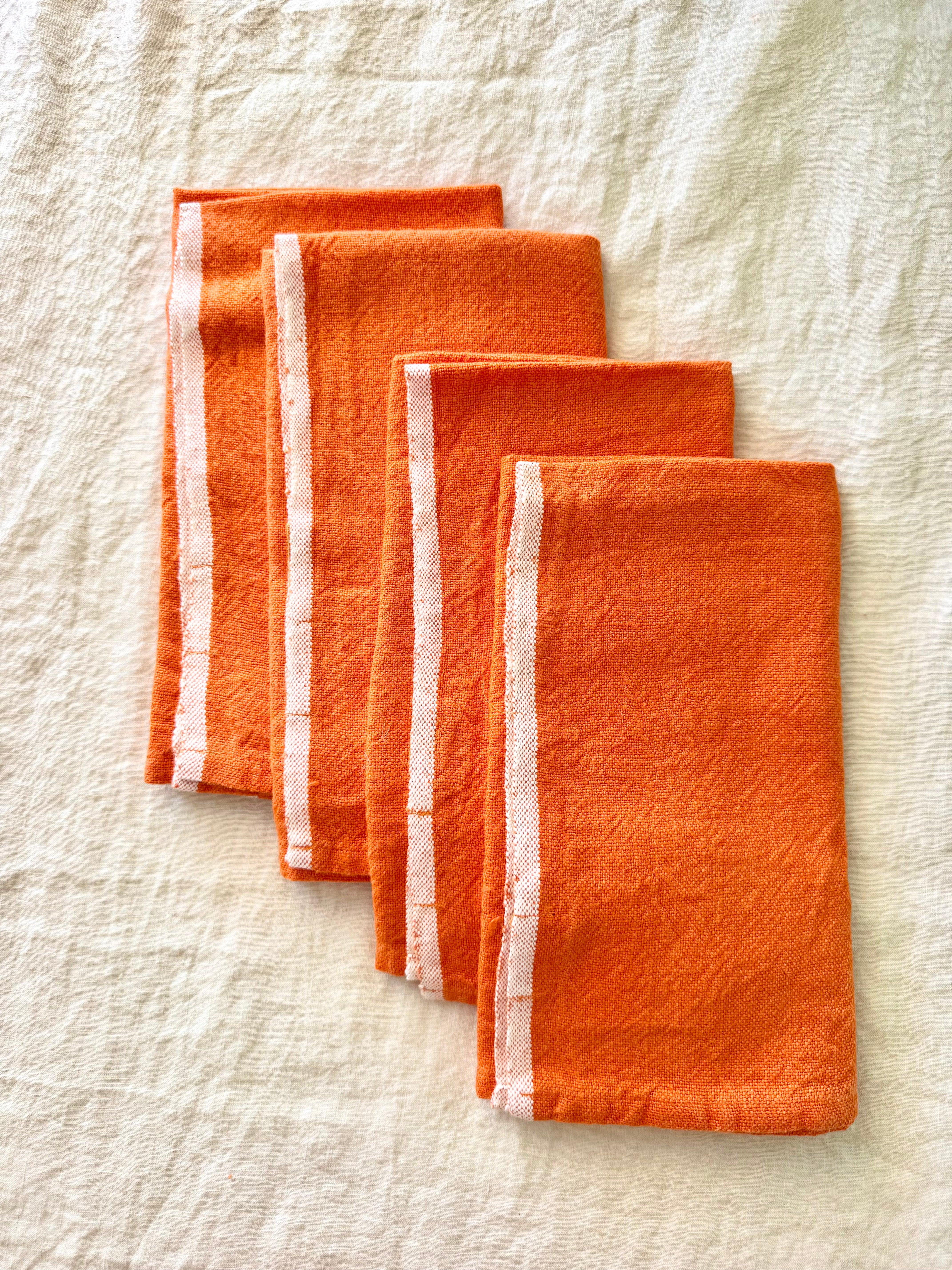 Russo Linen Orange Napkins- S/4