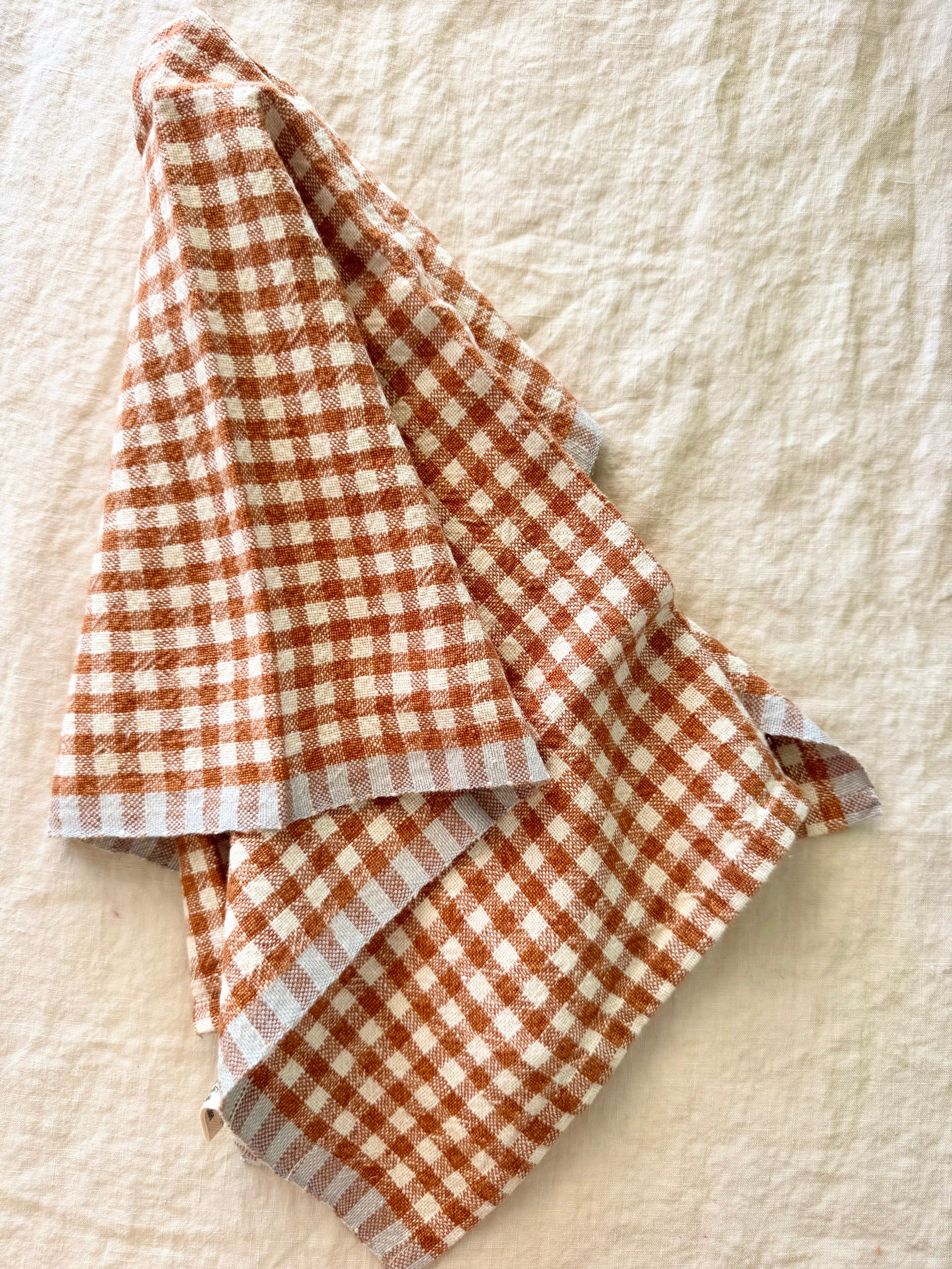Bonnieux Gingham Kitchen Towels - Nutmeg - S/2