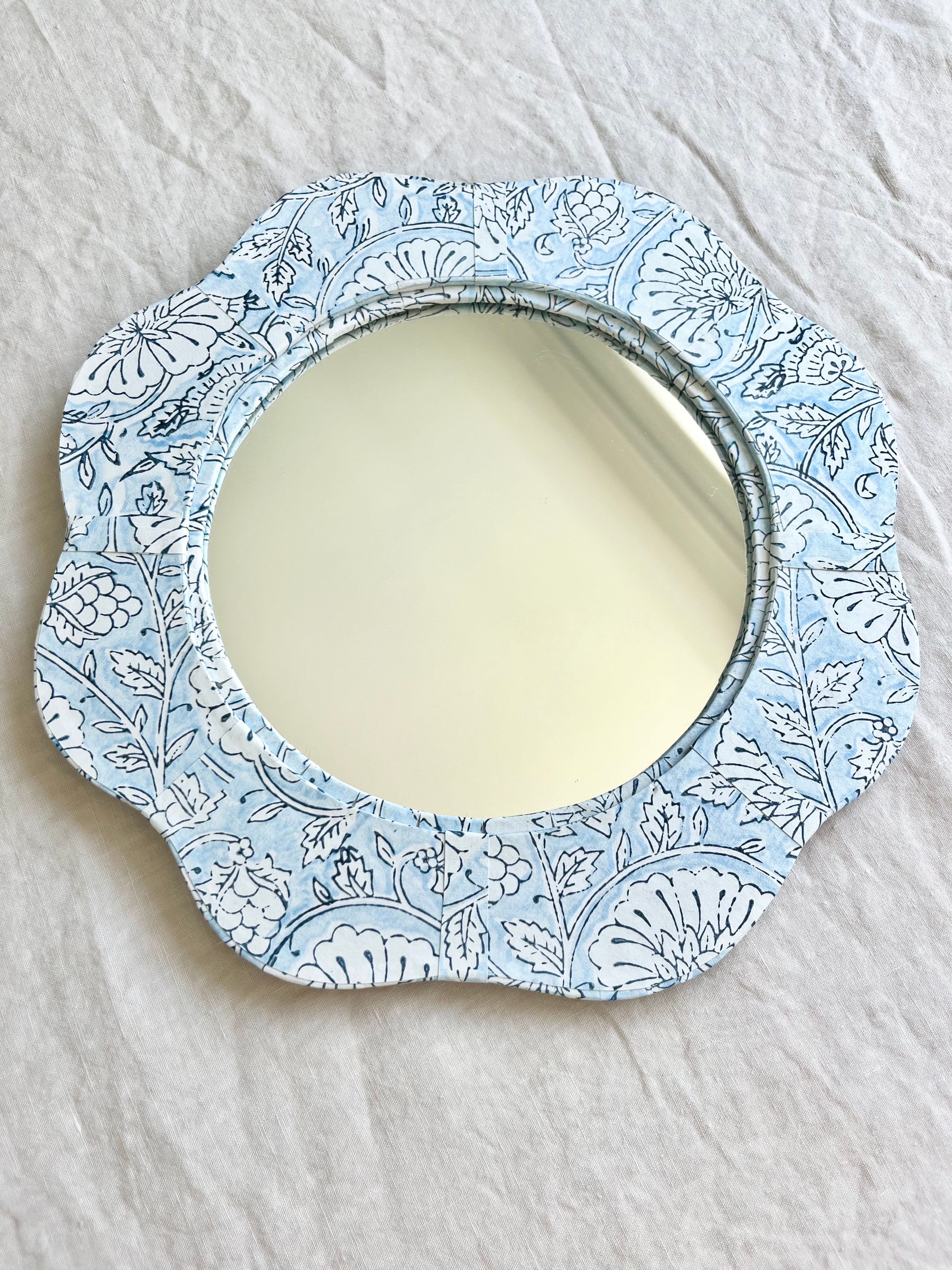 Inverness Round Mirror - Pale Blue