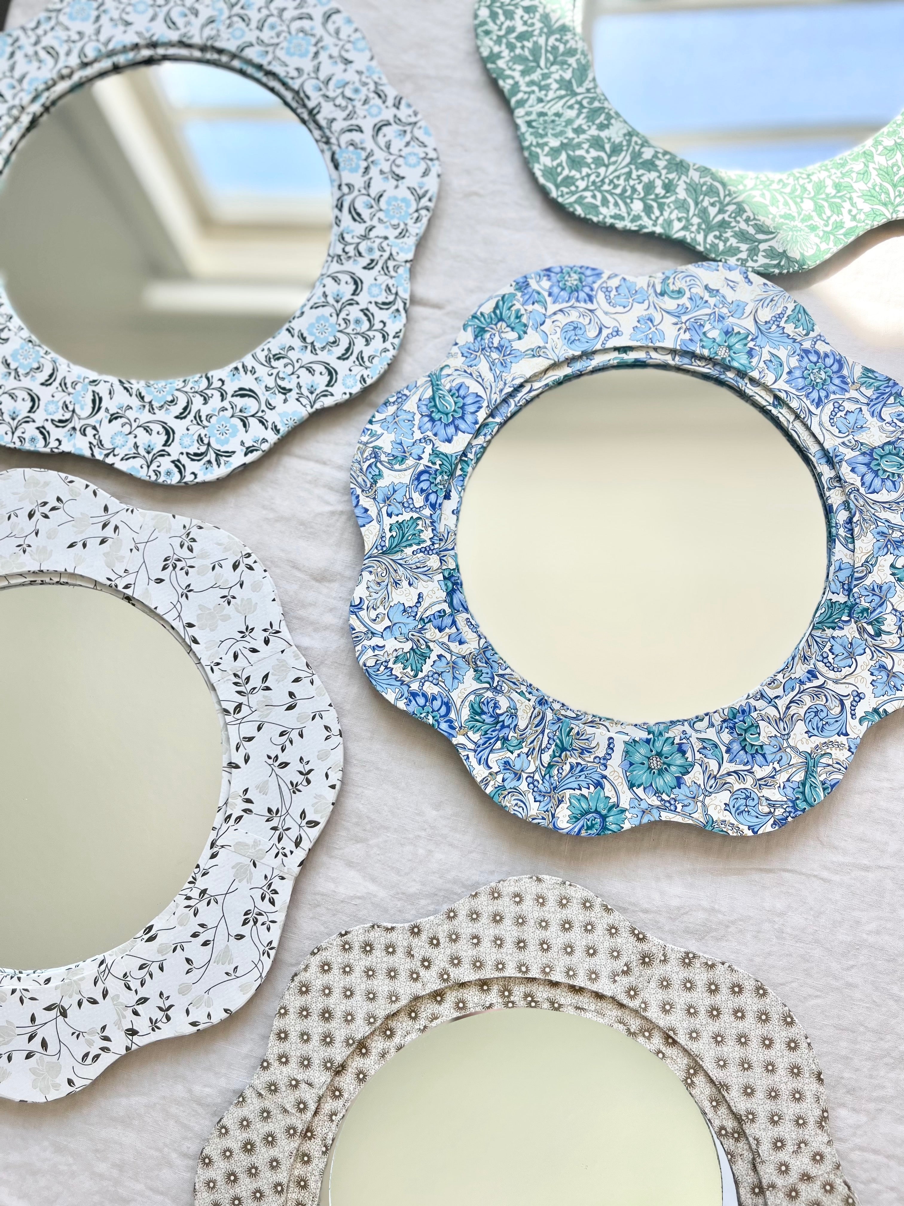 Inverness Round Mirror - Pale Blue