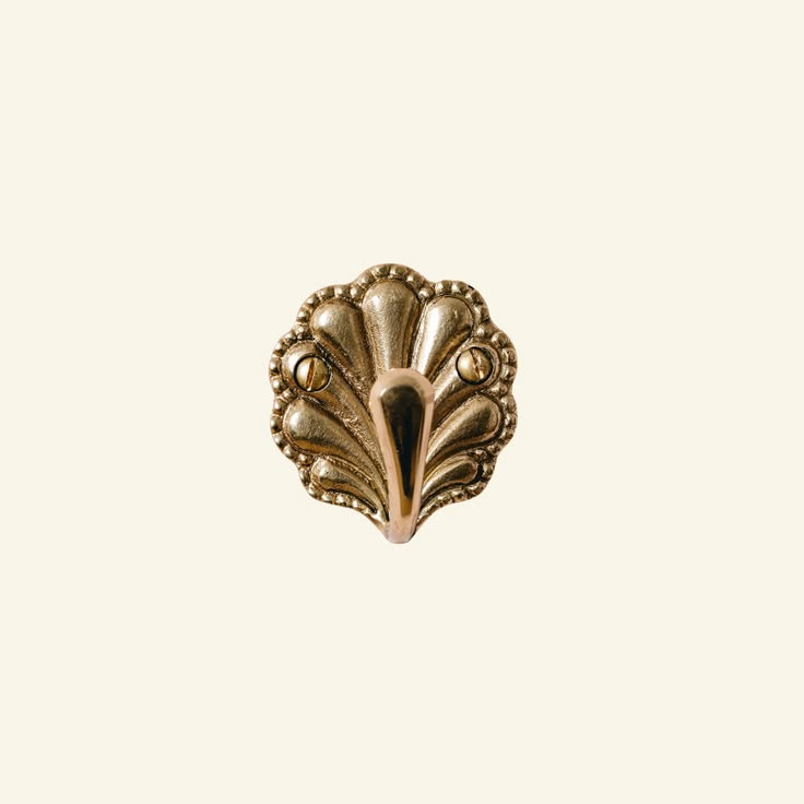 Shell Single Hook- Brass