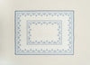 rectangular ivory and blue embroidered placemat 
