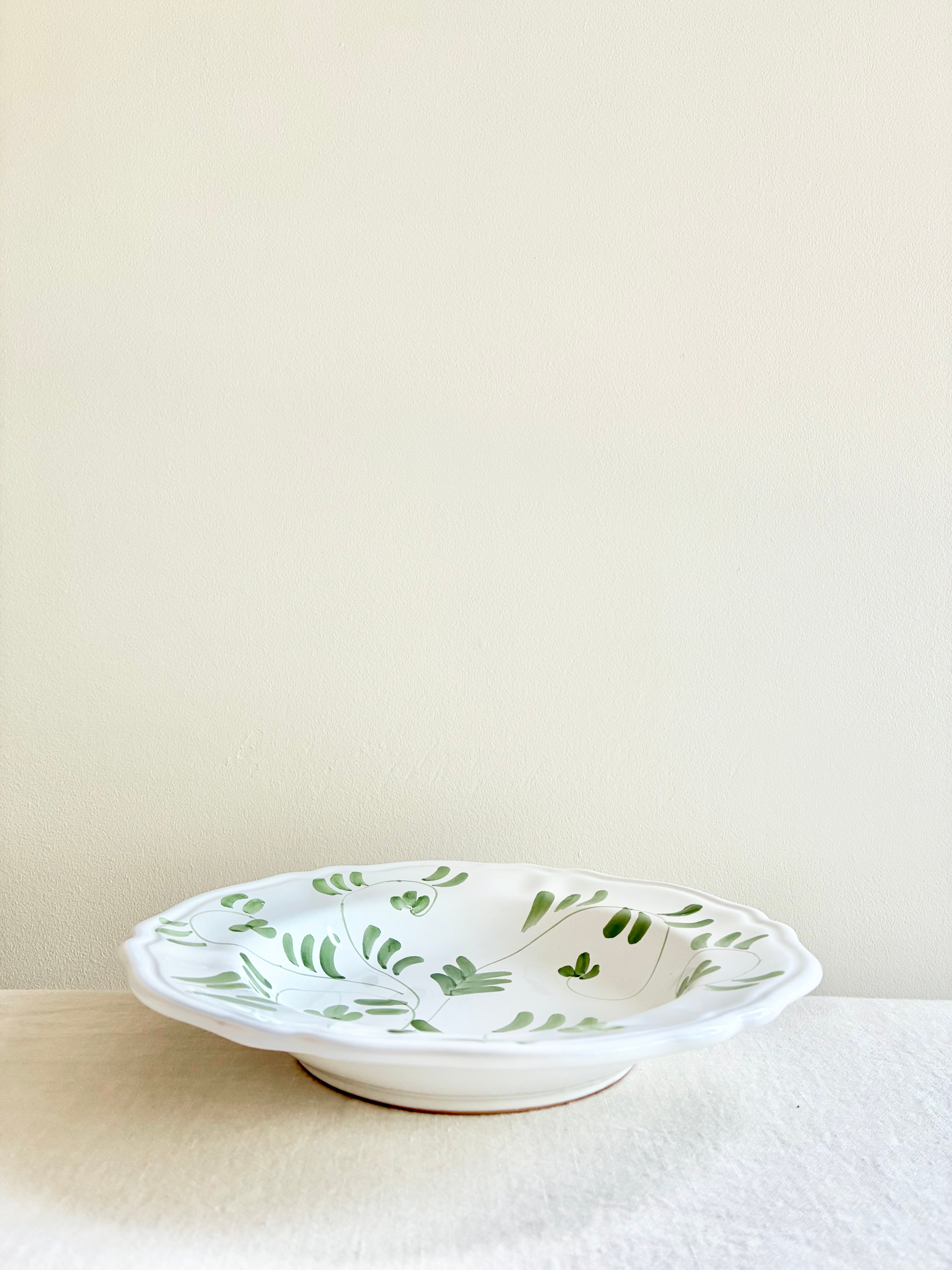 Fresco Dinnerware - White & Emerald