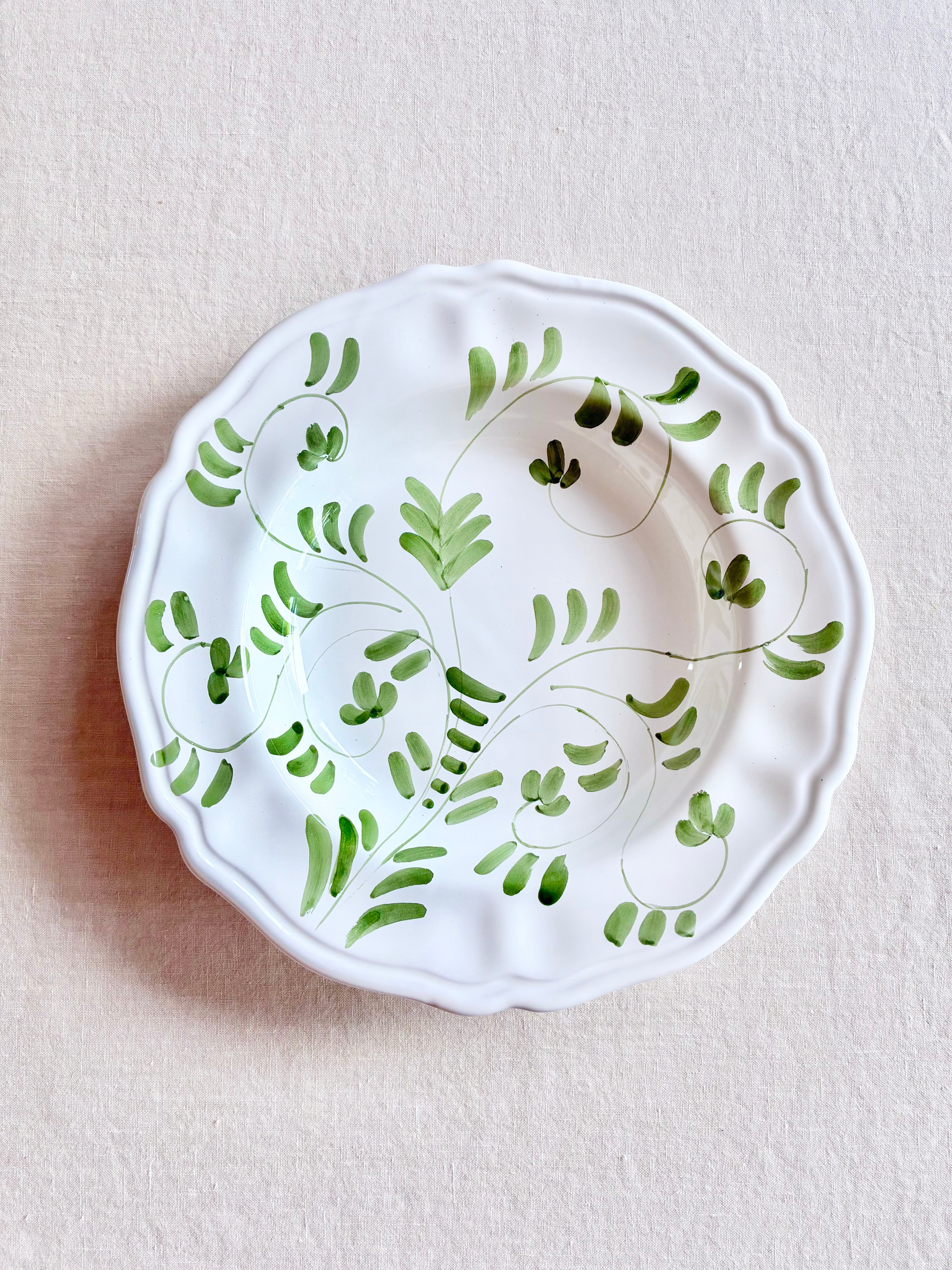 Fresco Dinnerware - White & Emerald