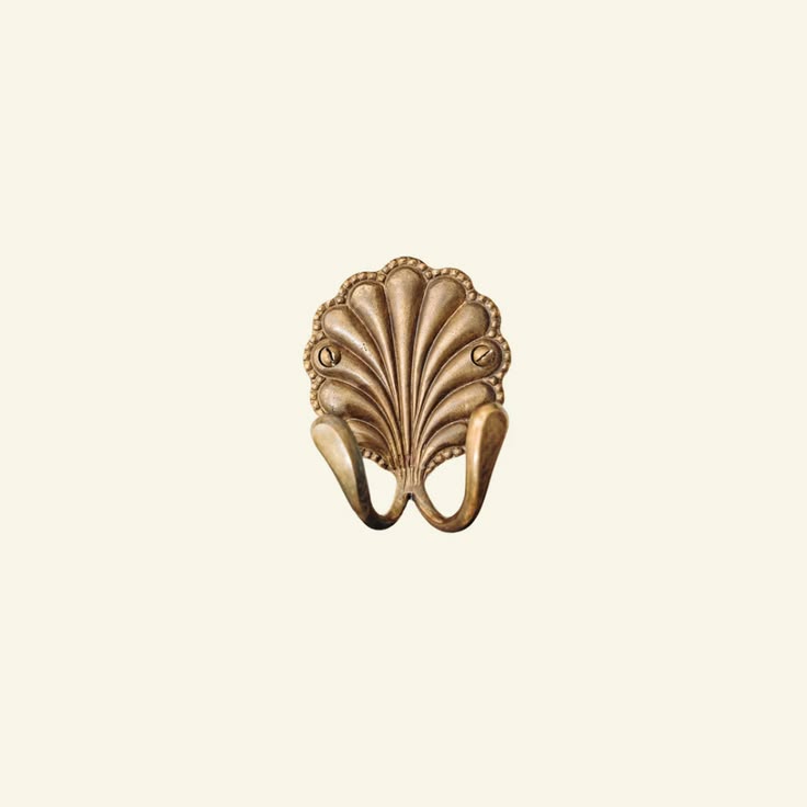 Shell Double Hook- Brass